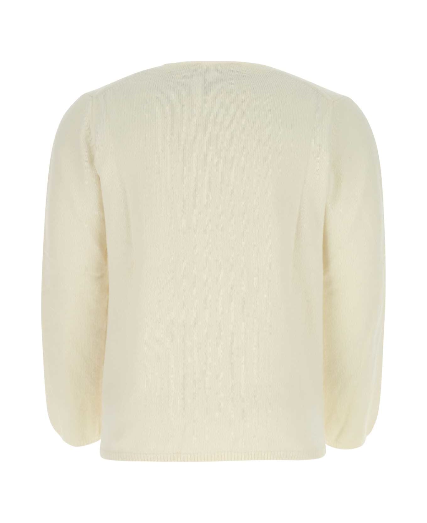 Comme des Garçons Shirt Ivory Wool Blend Sweater - CAMEL