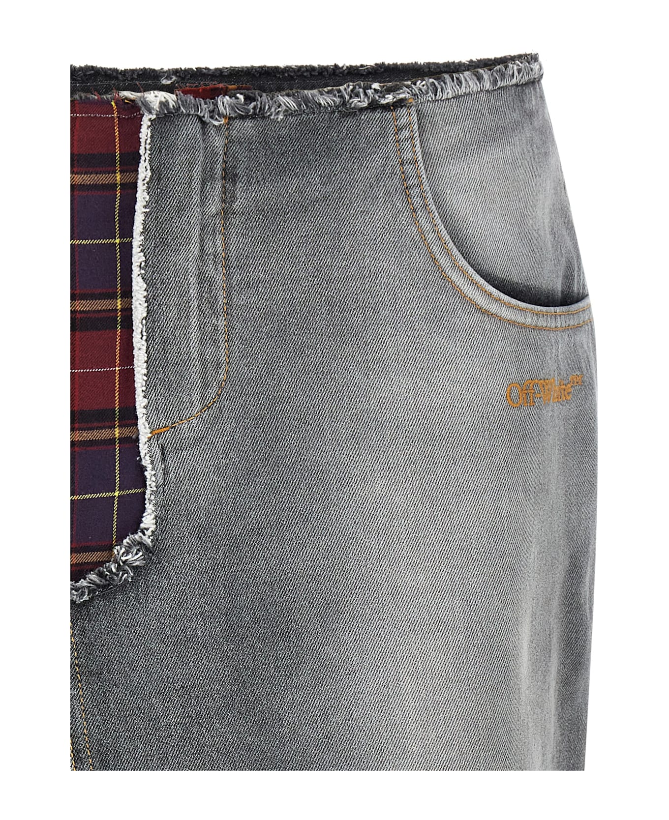 Off-White Patchwork Skirt - Multicolor