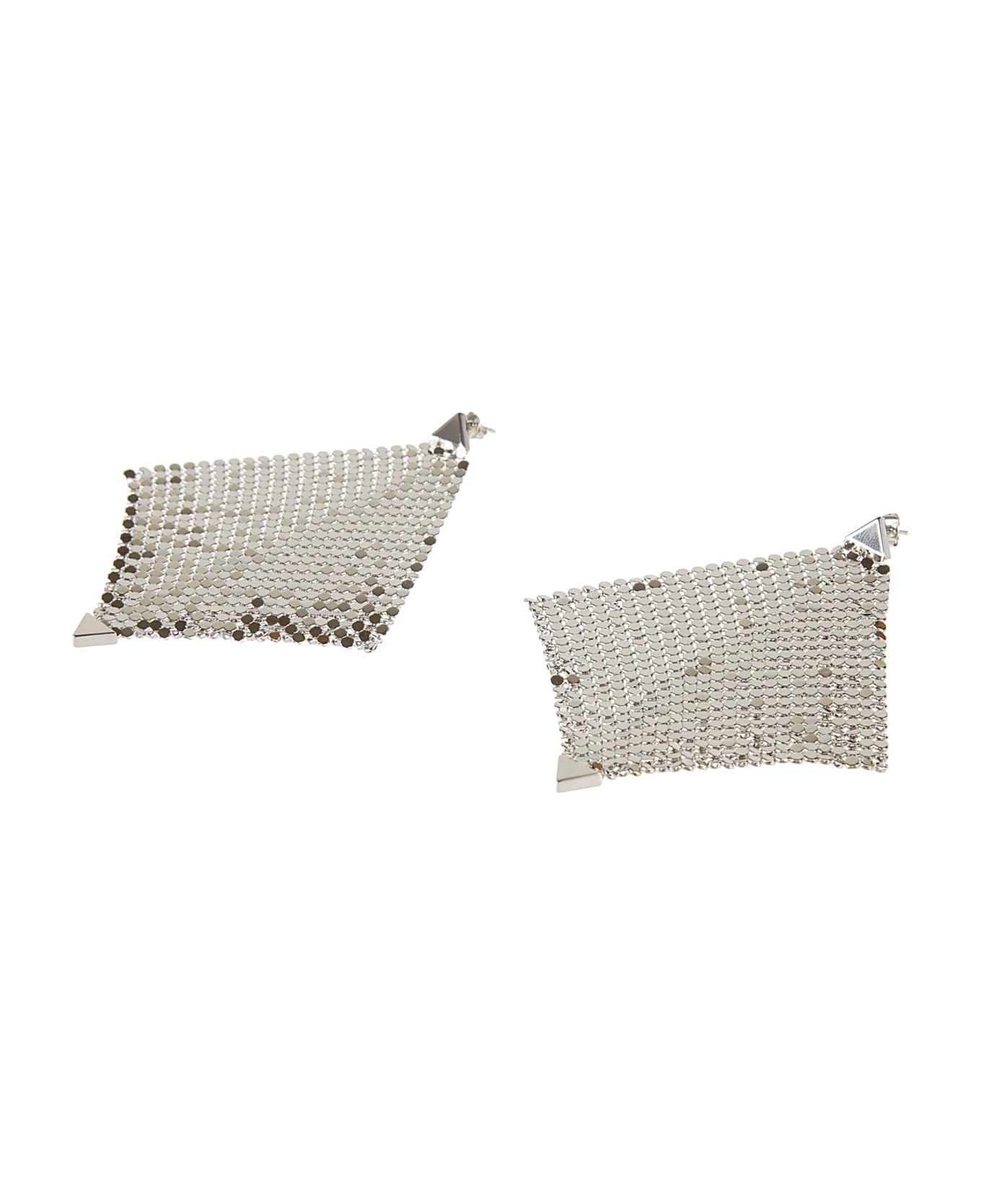 Paco Rabanne Diamond Pattern Perforated Earrings - Silver イヤリング