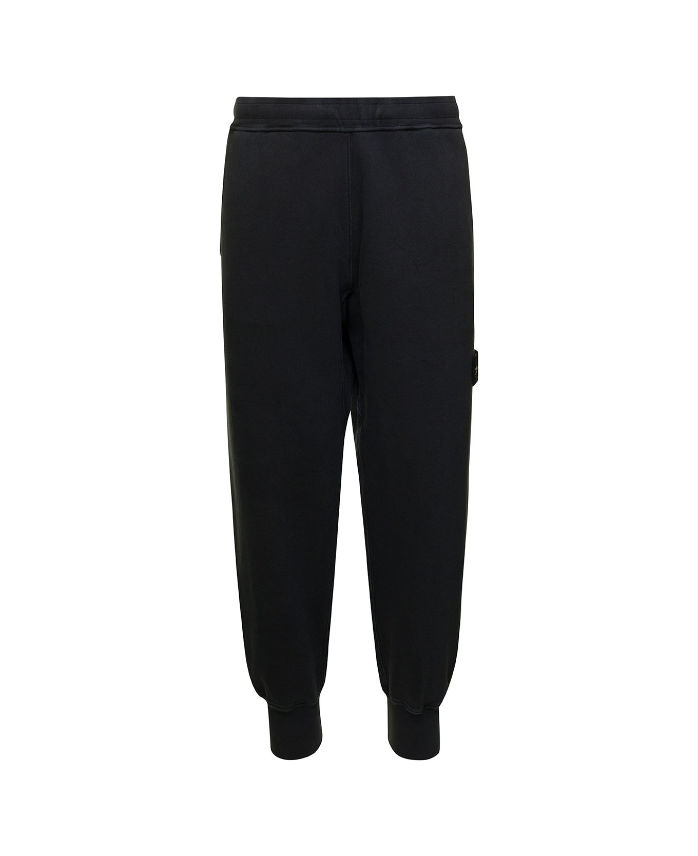 Stone Island Jogger Pants With Logo Patch - Black