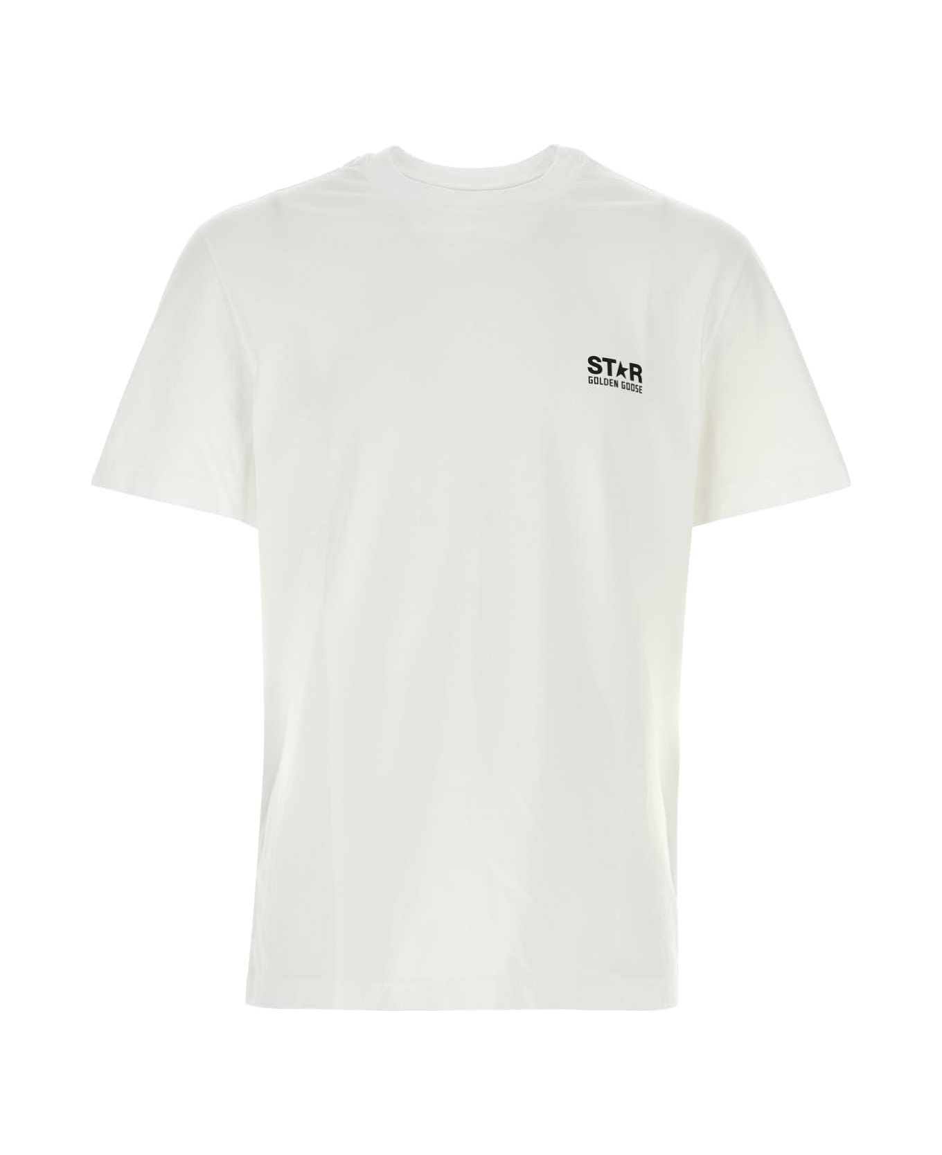 Golden Goose White Cotton T-shirt - WHITEBLACK