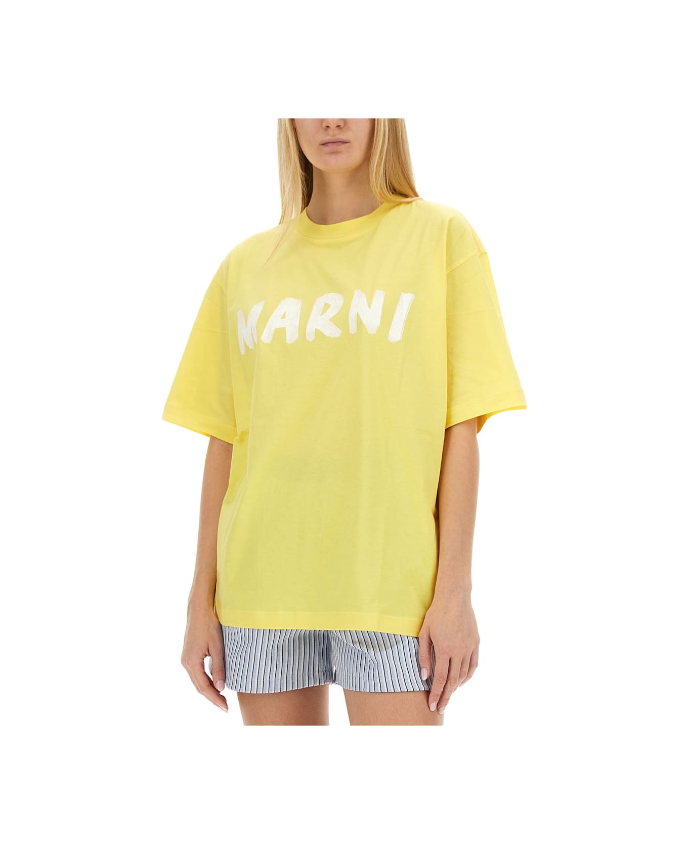 Marni T-shirt With Logo - YELLOW