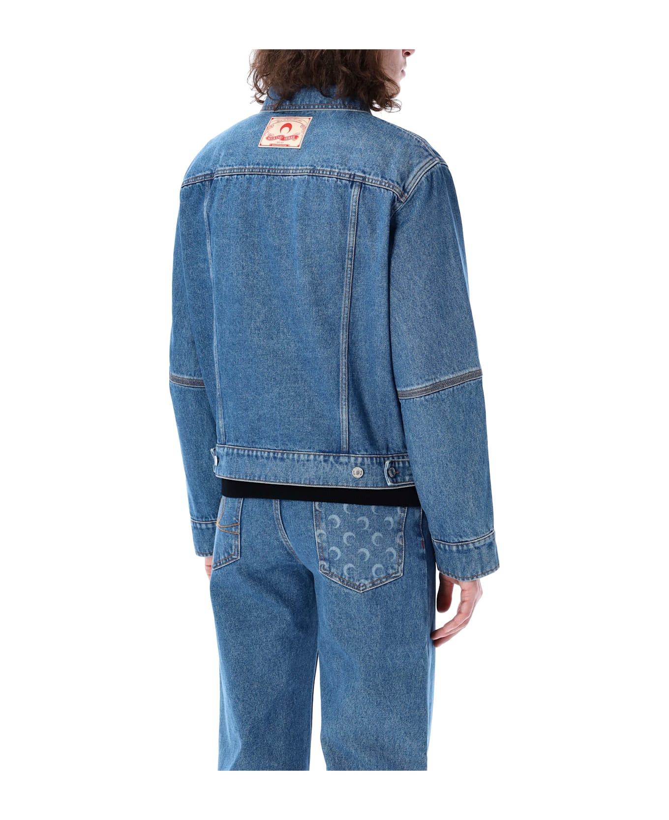 Marine Serre Moon Laser Denim Trucker Jacket - Clear Blue