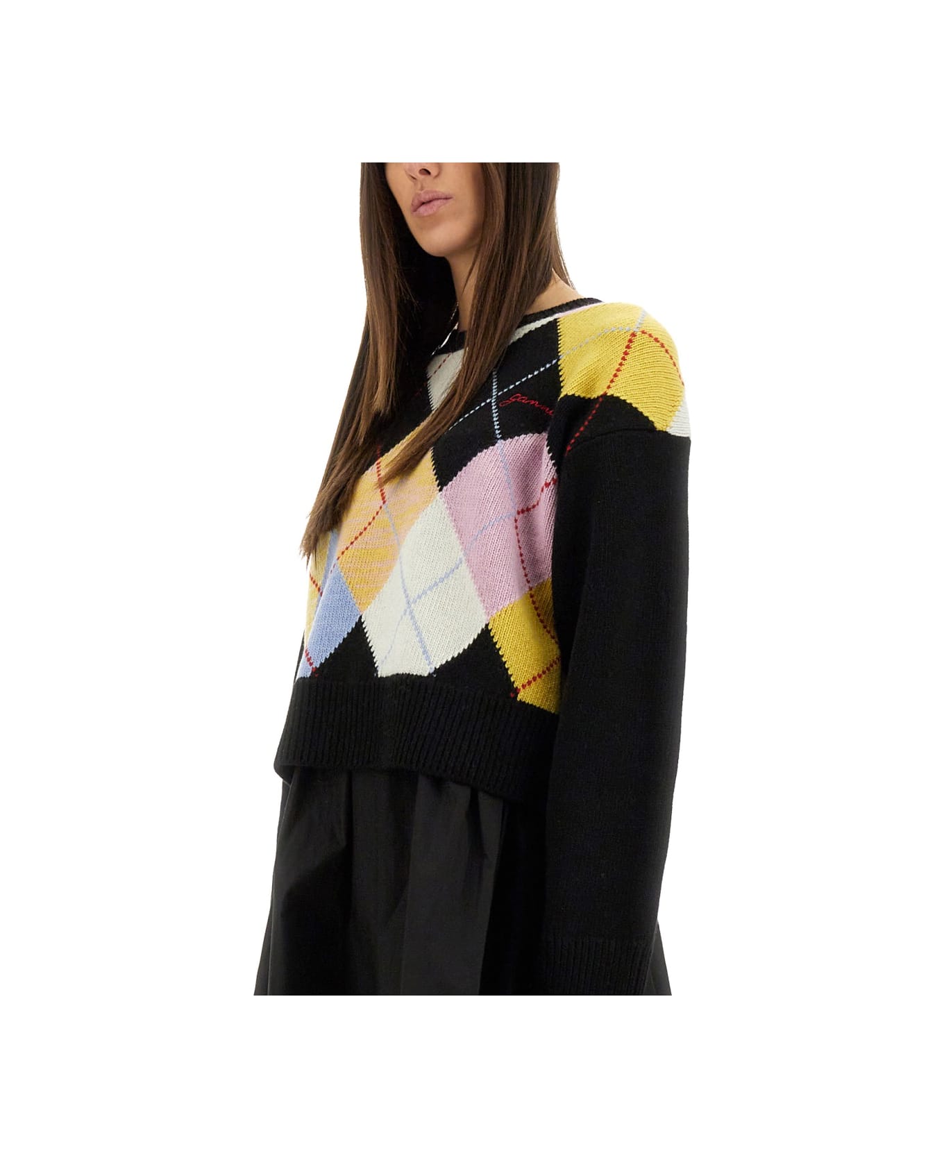 Ganni 
harlequin
 Jersey - BLACK