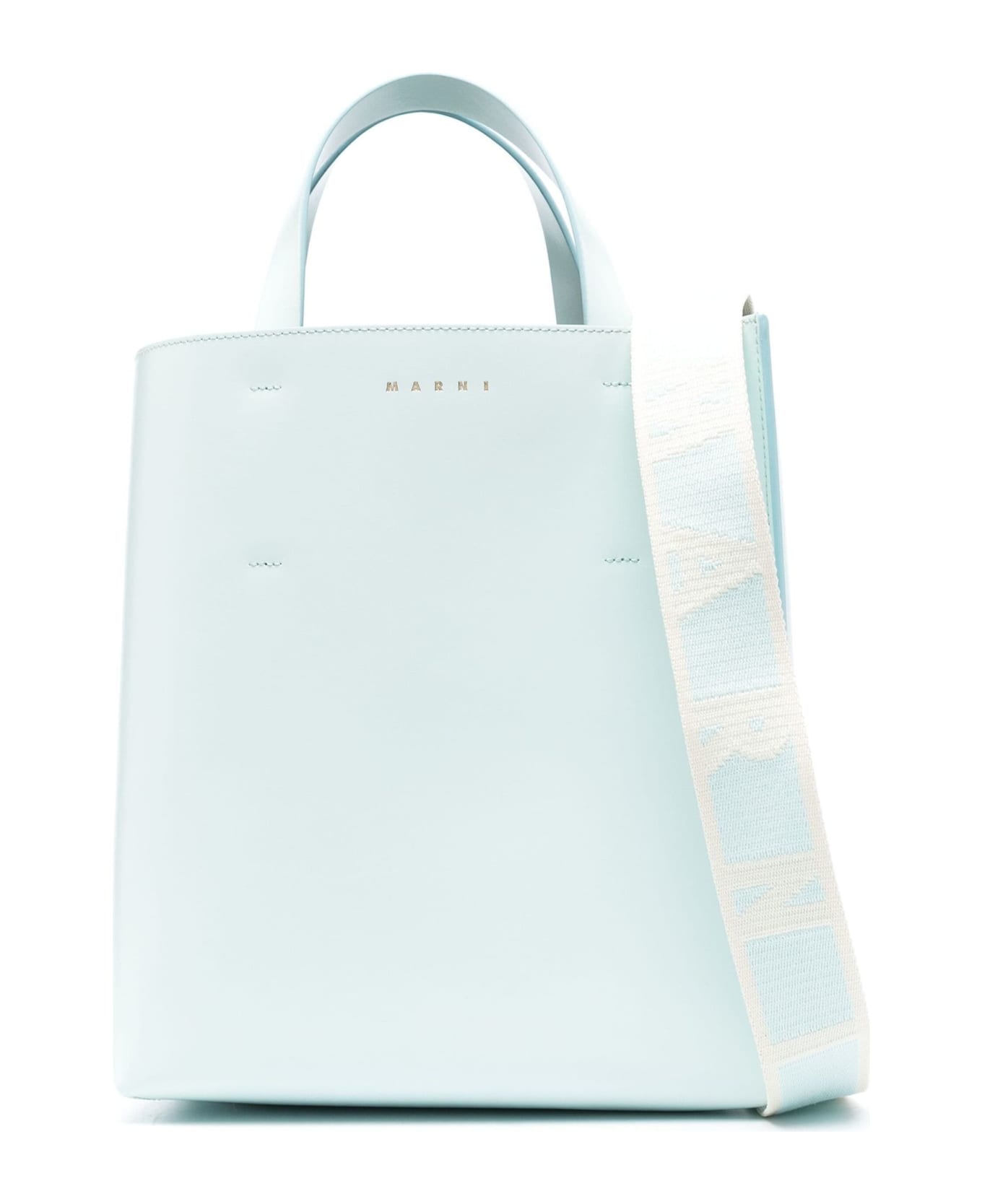 Marni Museo Small Bag In Light Blue Leather - Blue