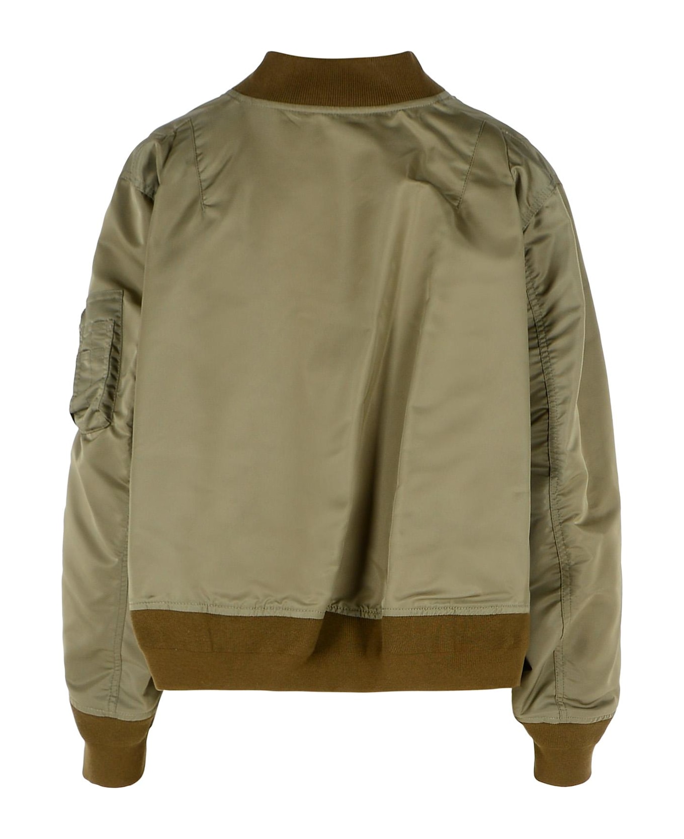 Sacai Bomber Jacket In Green Nylon - Green