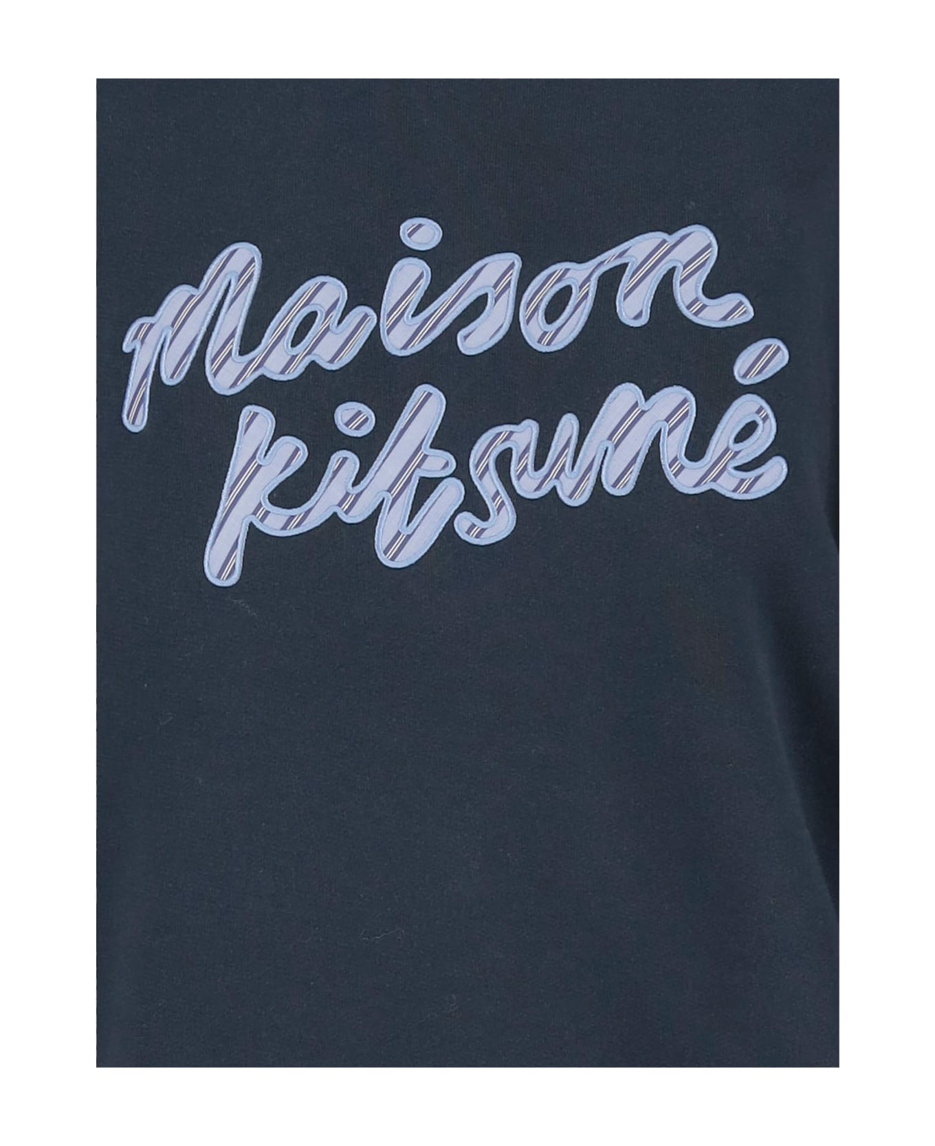 Maison Kitsuné Cotton Sweatshirt With Logo - Navy