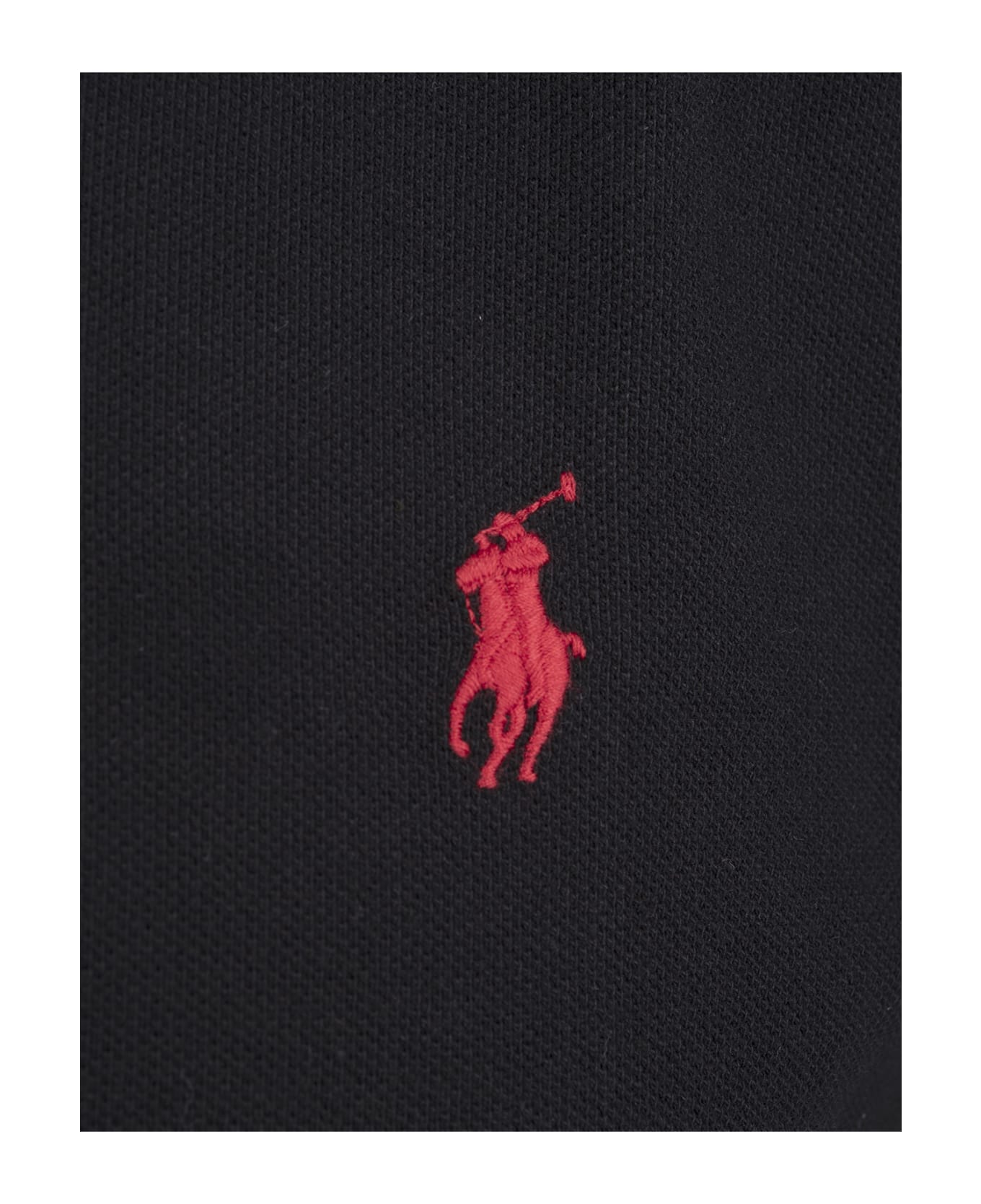 Ralph Lauren Black And Red Slim-fit Pique Polo Shirt - Black