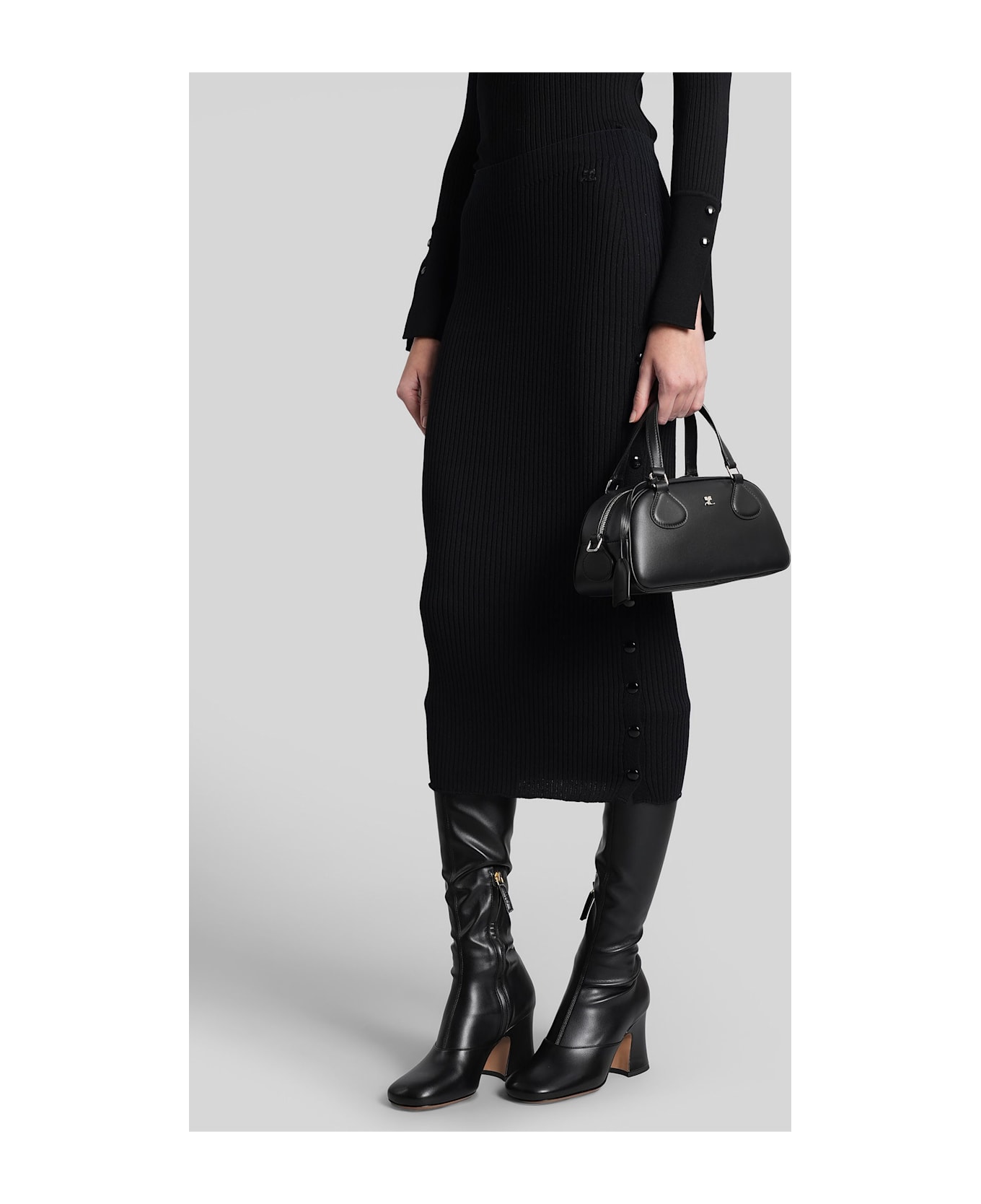 Courrèges Skirt In Black Cotton - black