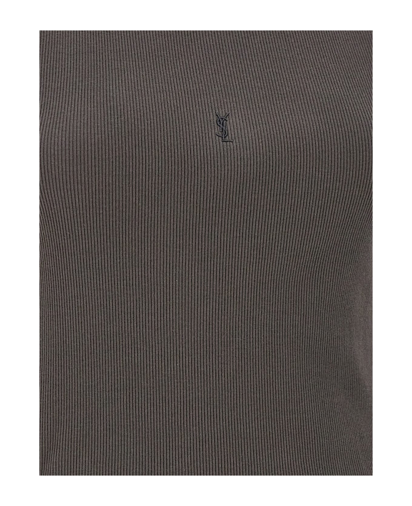 Saint Laurent Logo Top - Brown