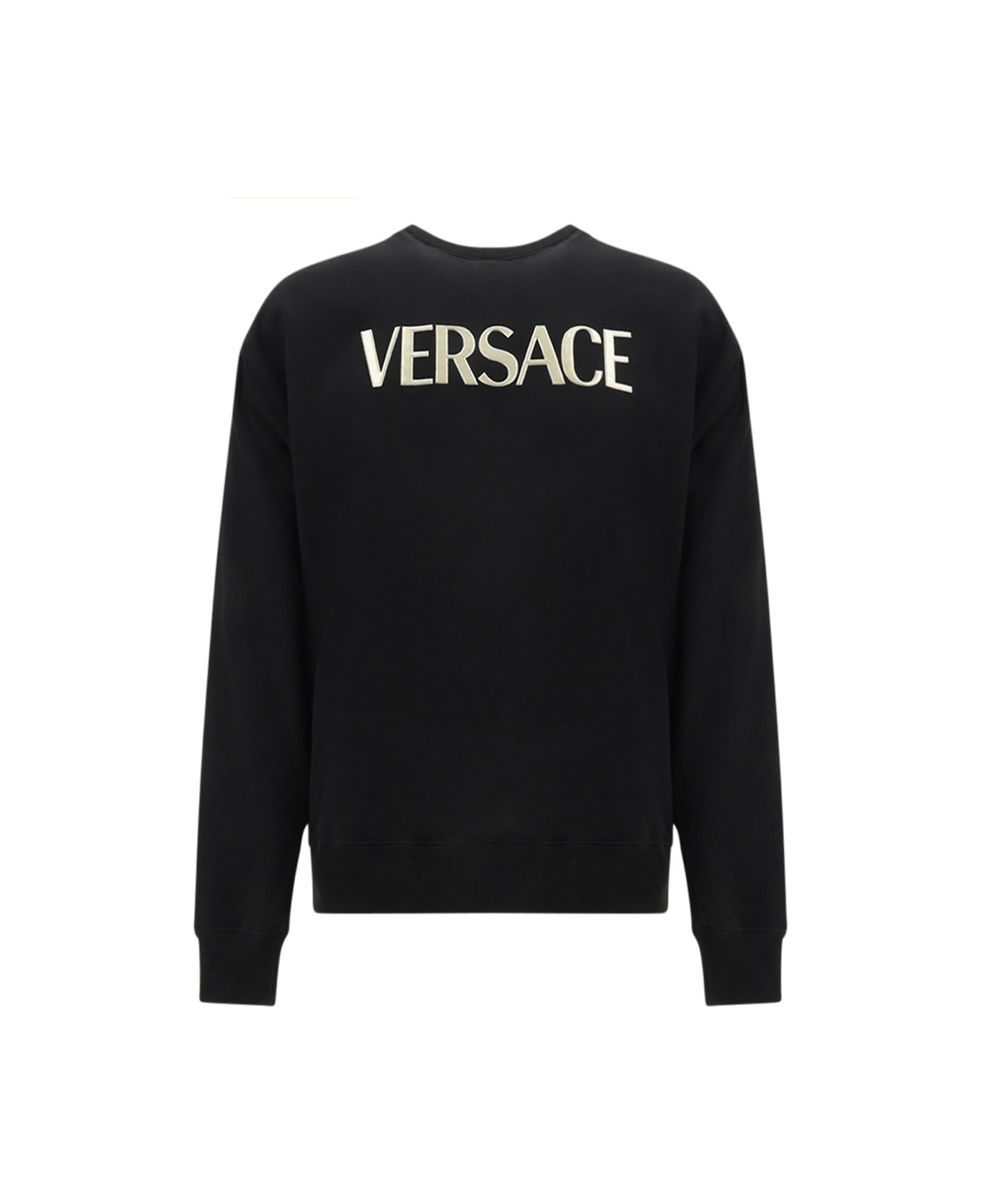 Versace Logo Detail Cotton Sweatshirt - black