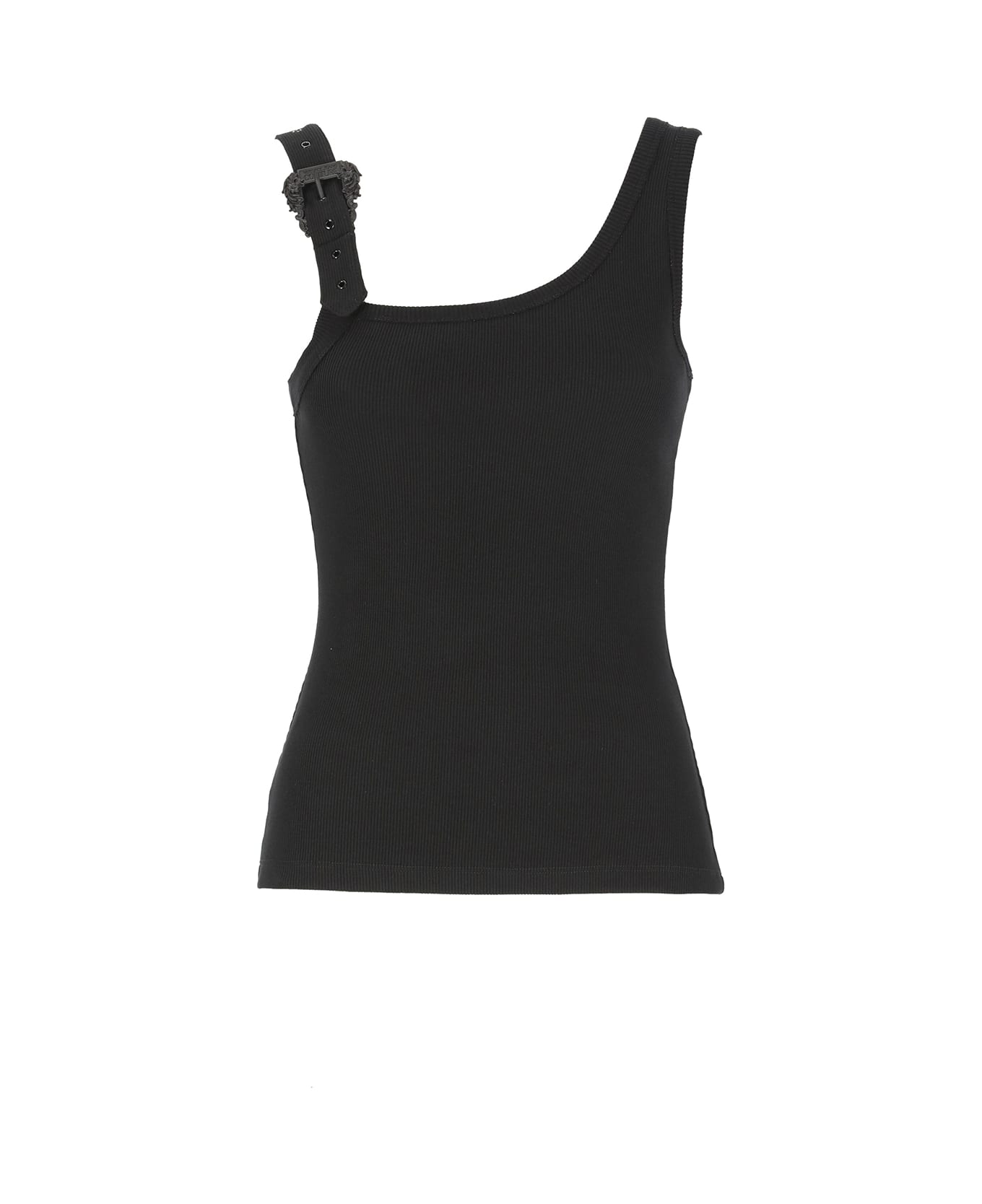 Versace Jeans Couture Buckle-embellished Ribbed Tank Top - Nero