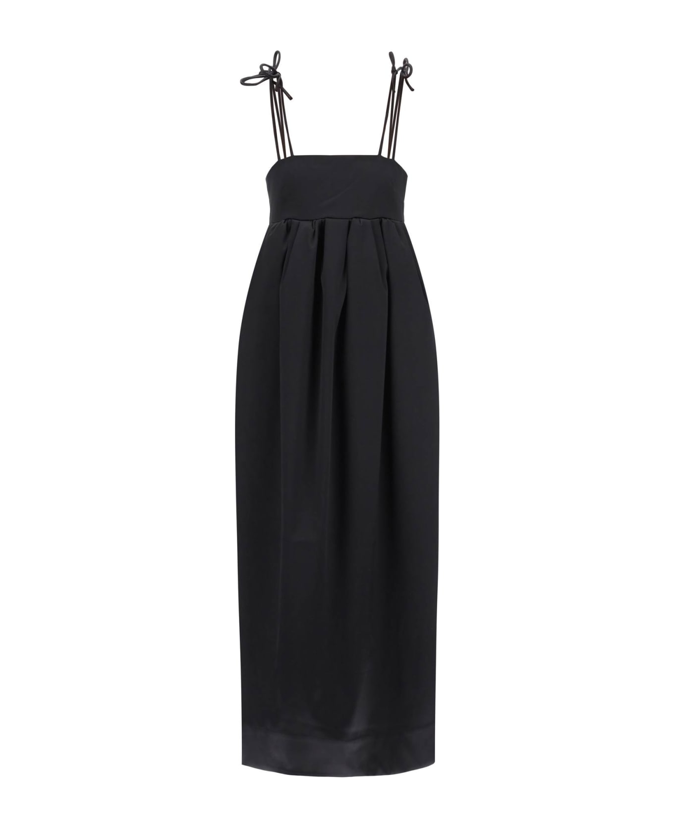 Ganni Duchesse Maxi Dress - BLACK (Black) ワンピース＆ドレス
