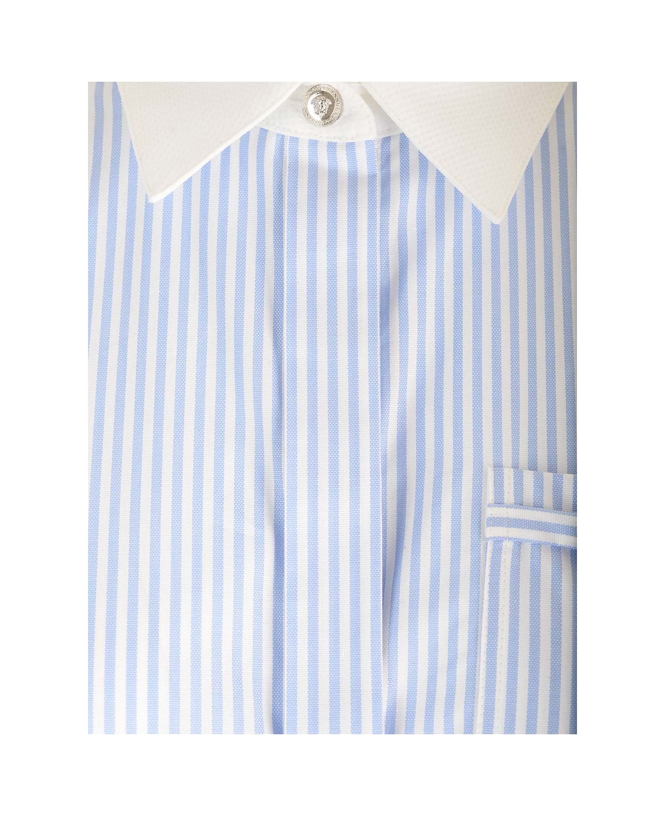 Versace Cropped Shirt - Light blue