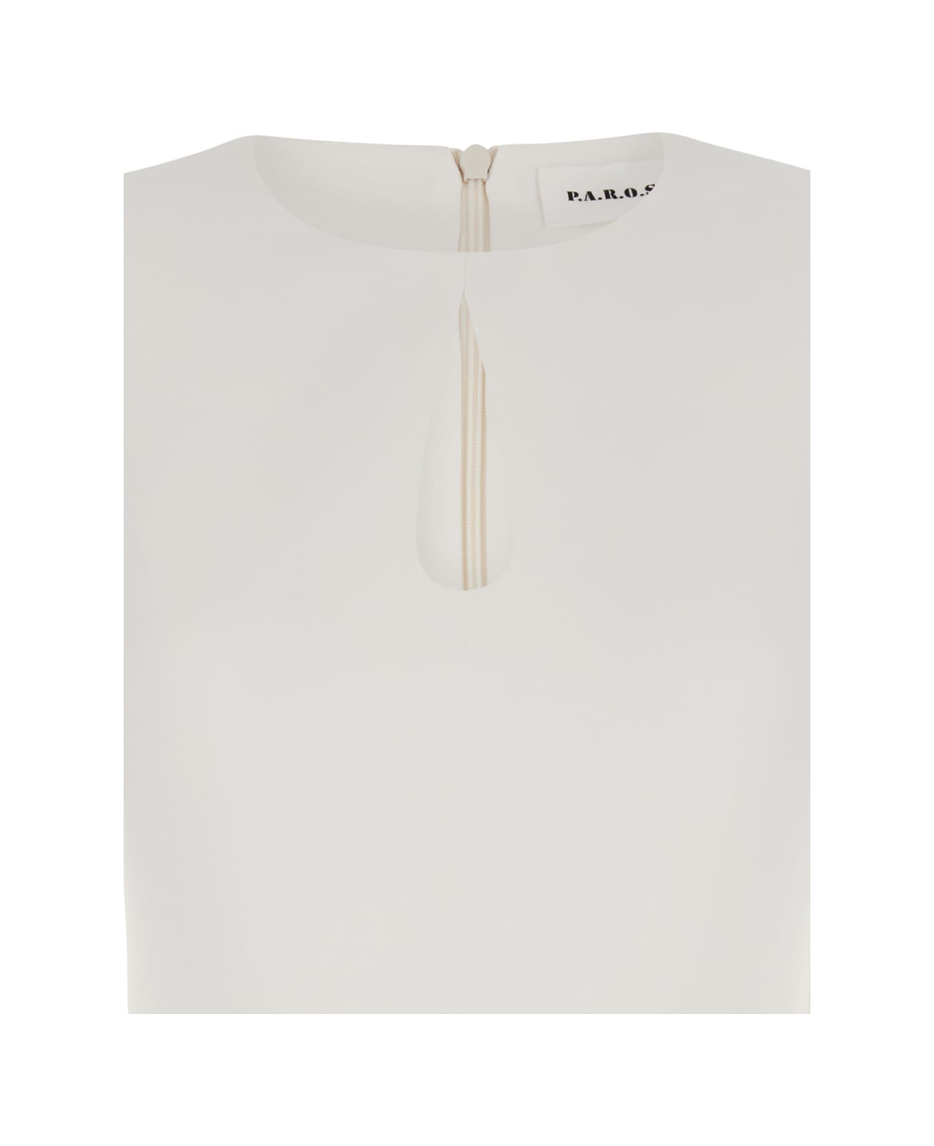 Parosh White Cut-out Short Dress In Light Fabric Woman - White