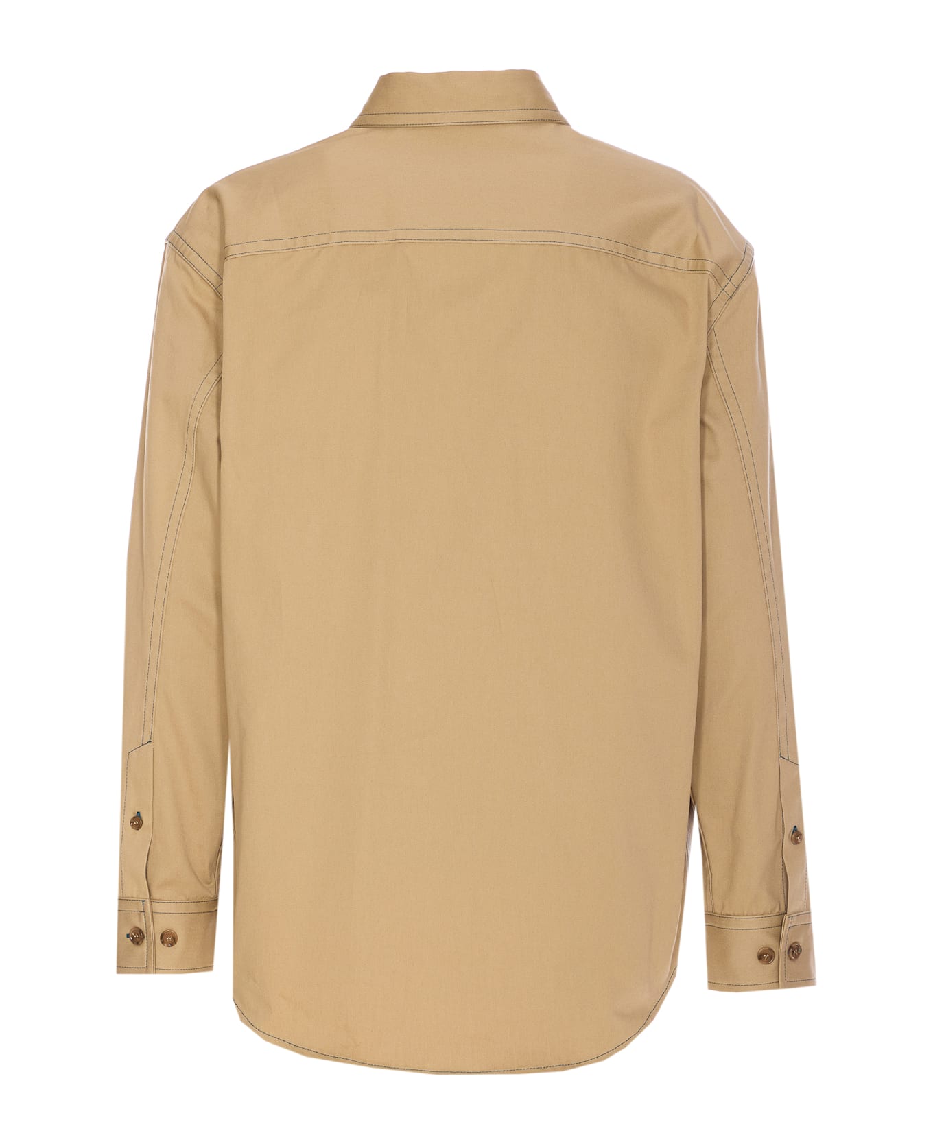 Off-White Stitch Logo Military Overshirt - Beige