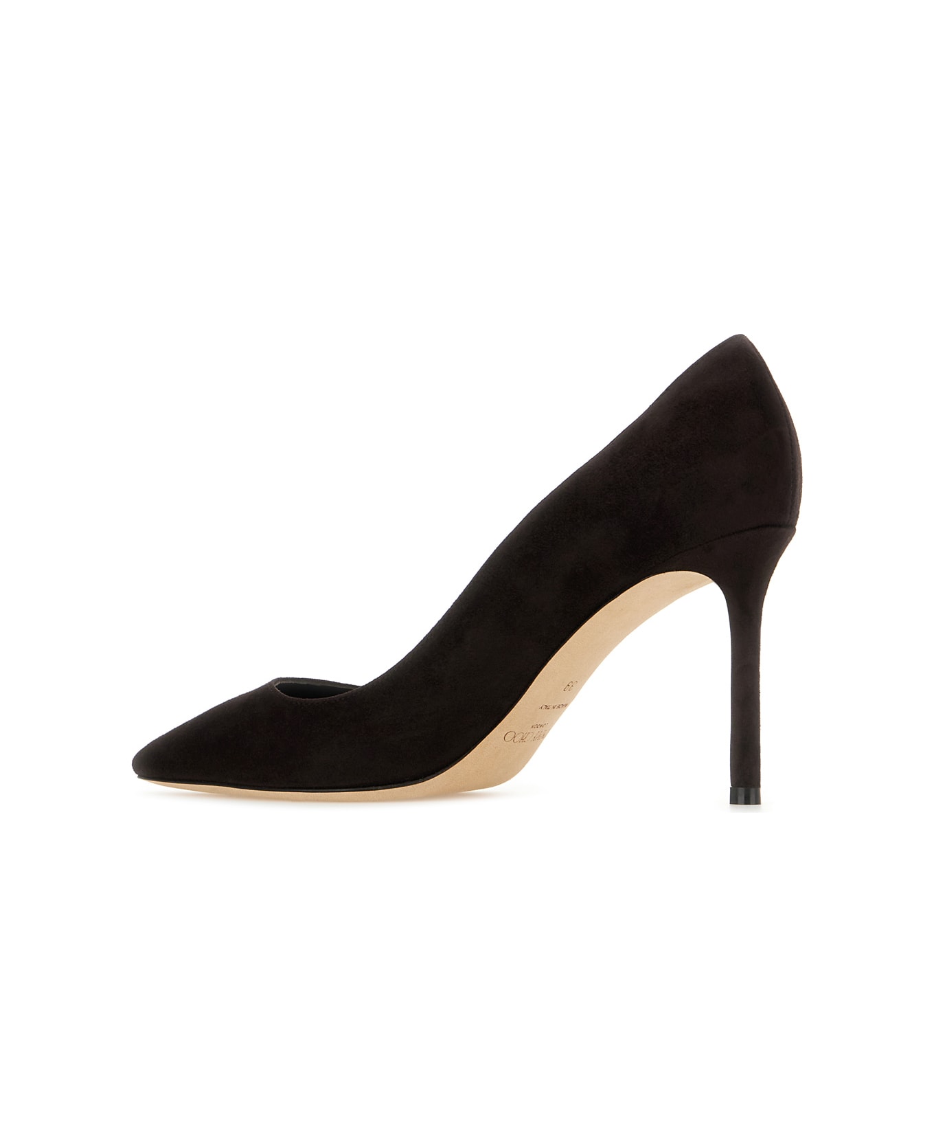 Jimmy Choo Dark Brown Suede Romy Pumps - COFFEE