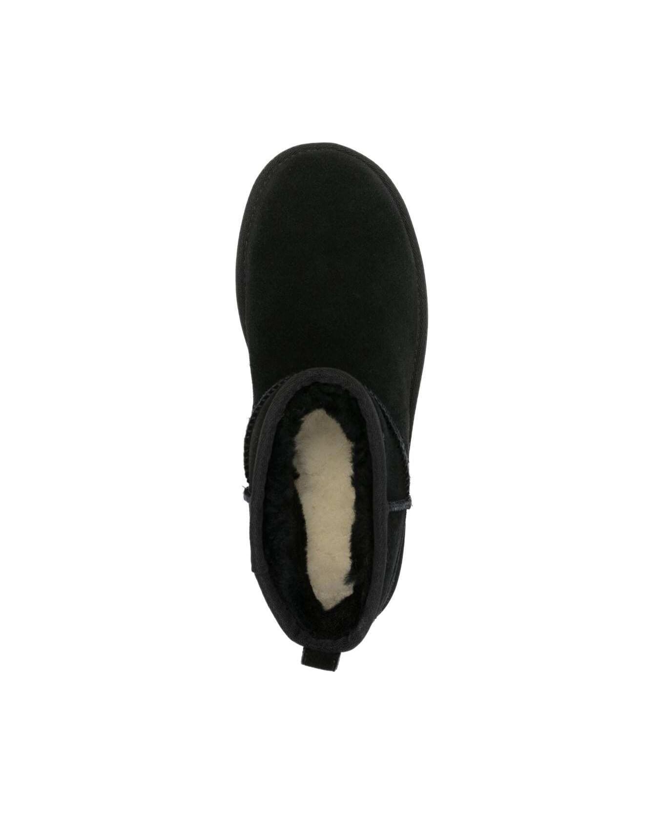 UGG 'ultramini' Black Boots With Platform In Suede Woman - Black