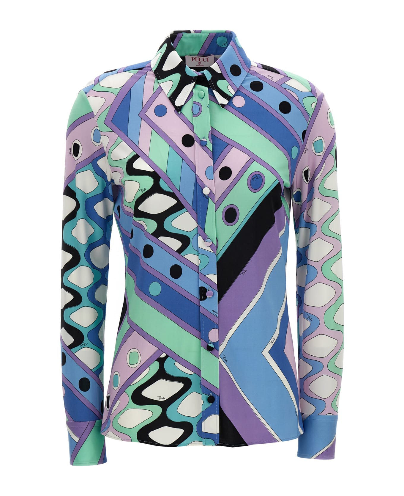 Pucci 'vivara' Shirt - CELESTE/BIANCO シャツ