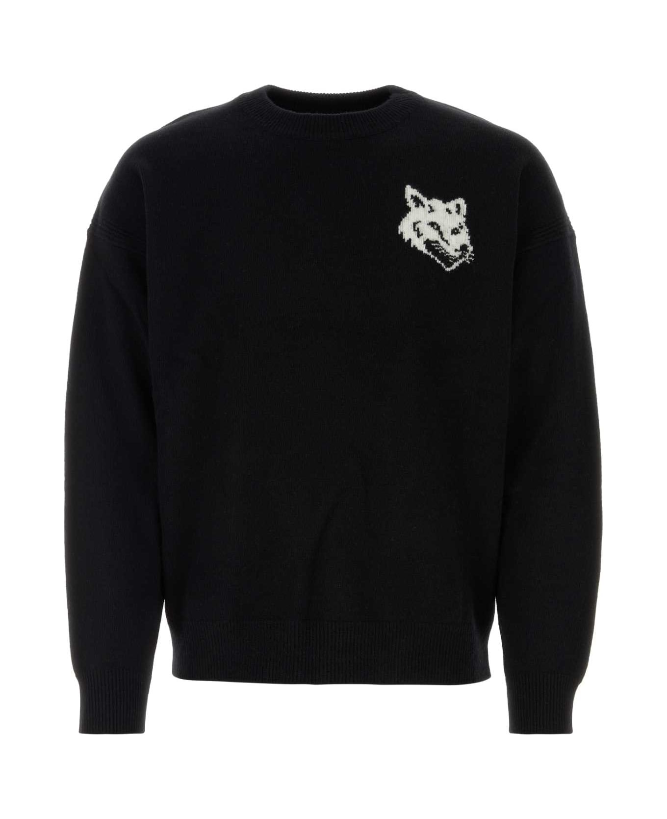 Maison Kitsuné Black Wool Sweater - BLACK ニットウェア
