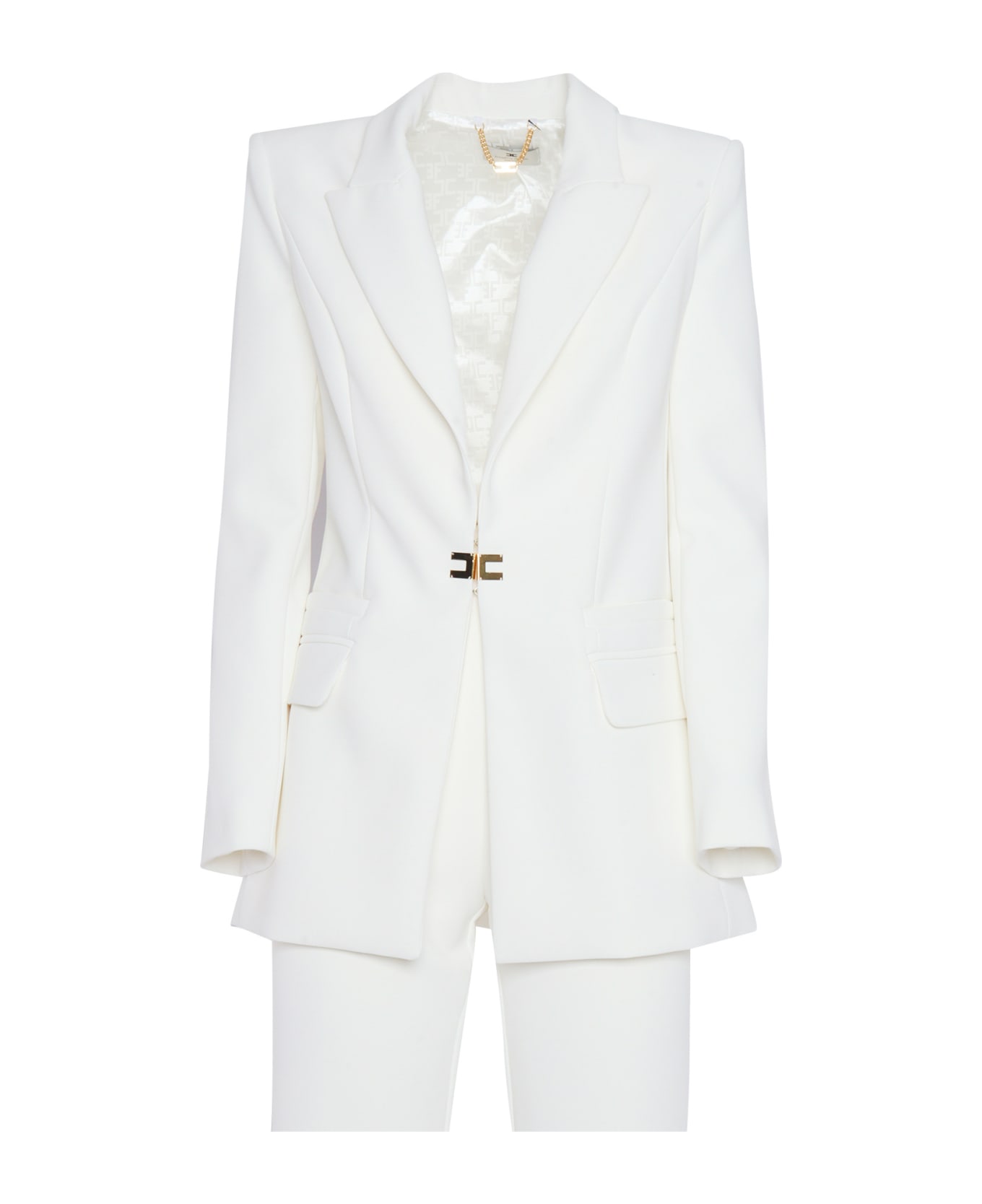 Elisabetta Franchi Jacket+trousers - WHITE