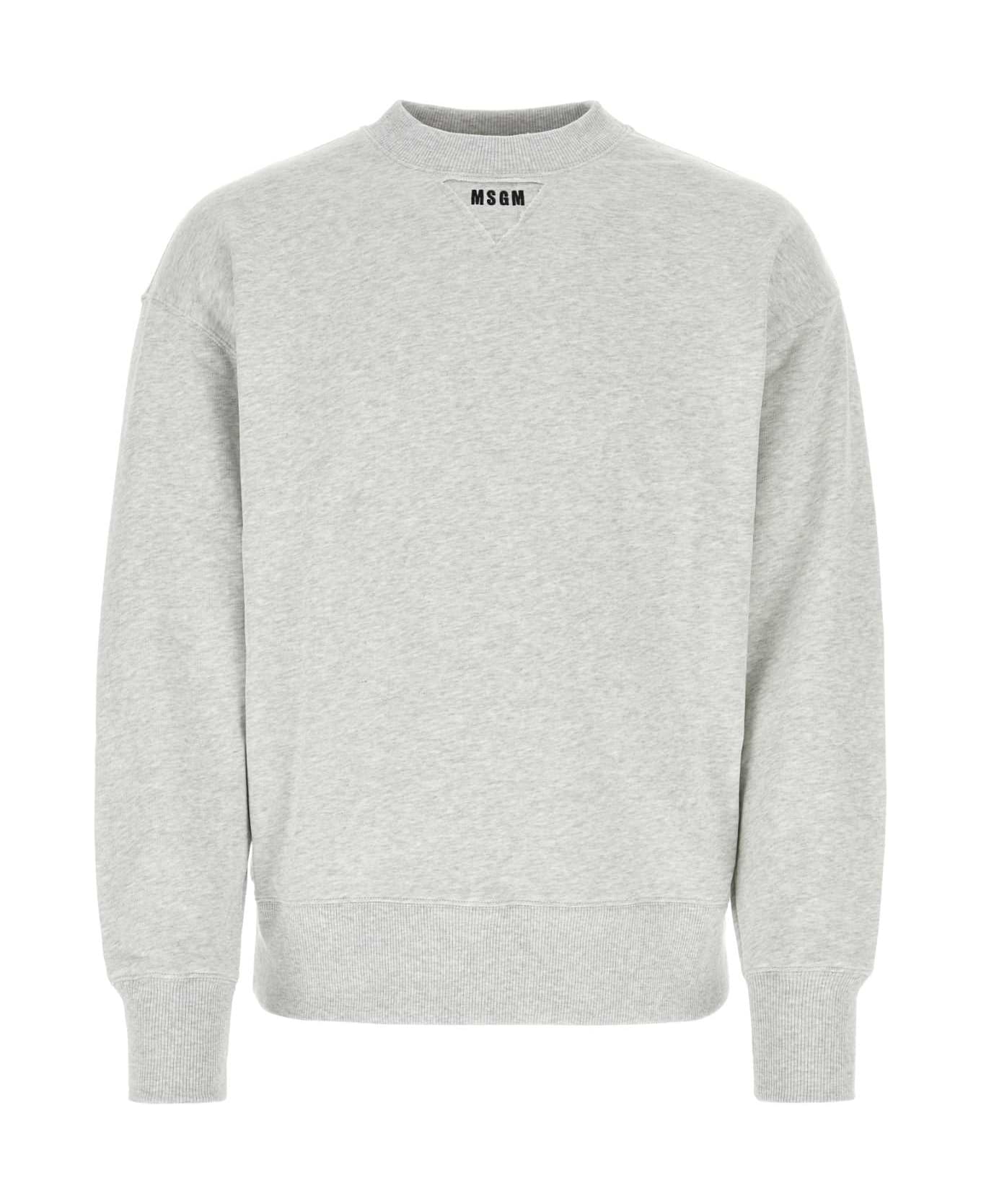 MSGM Melange Grey Cotton Sweatshirt - LIGHTGREY94