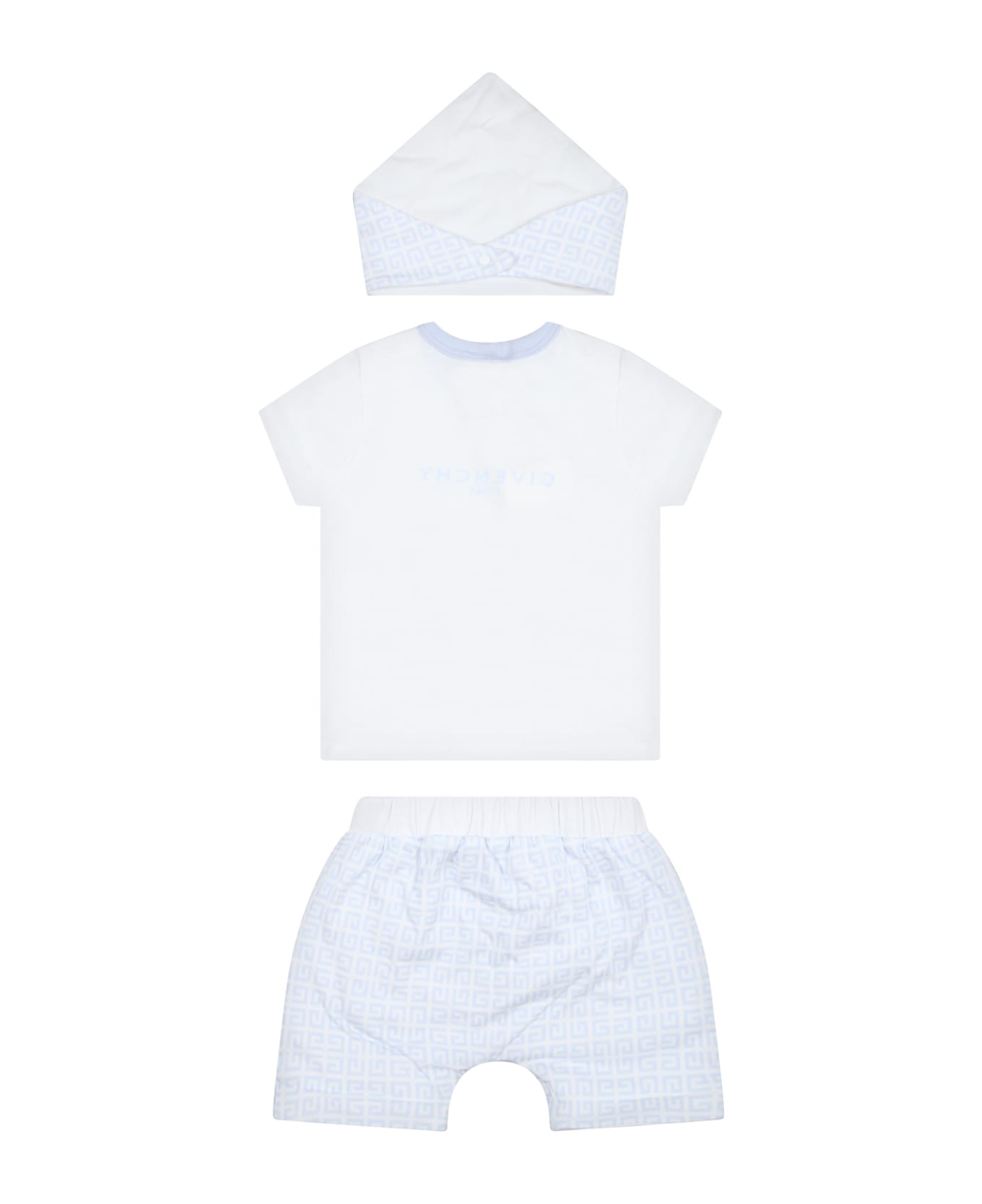 Givenchy Multicolor Set For Baby Boy With Logo - Light Blue ボトムス