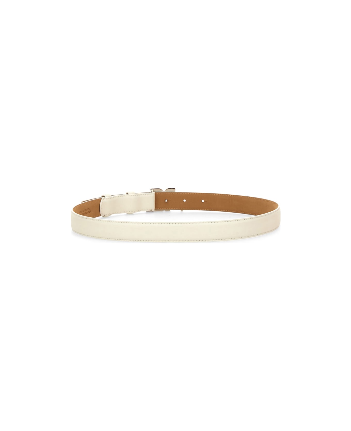 Courrèges Leather "ac" Belt - WHITE