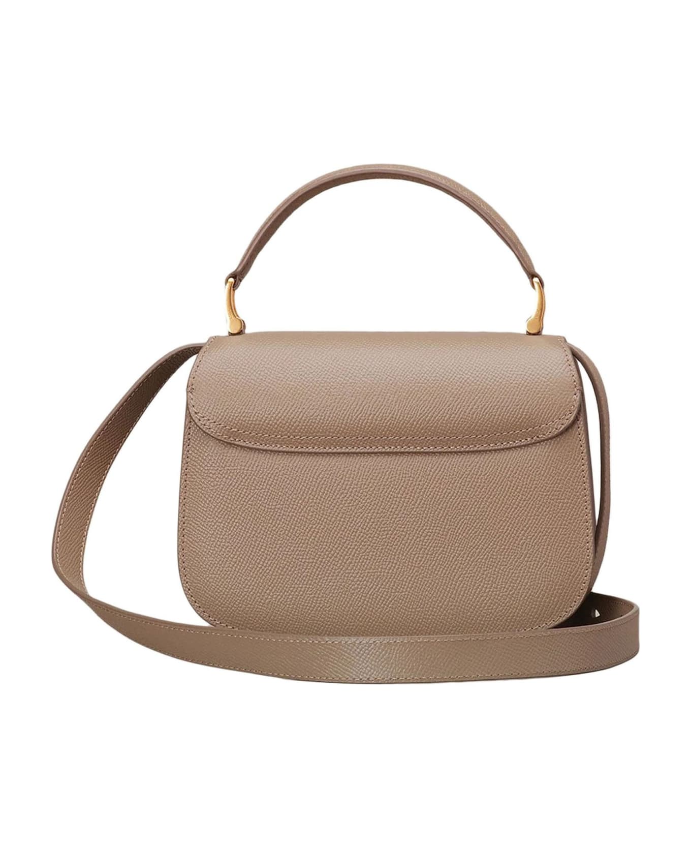 Ami Alexandre Mattiussi Mini Paris Paris Bag In Grained Leather - Brown