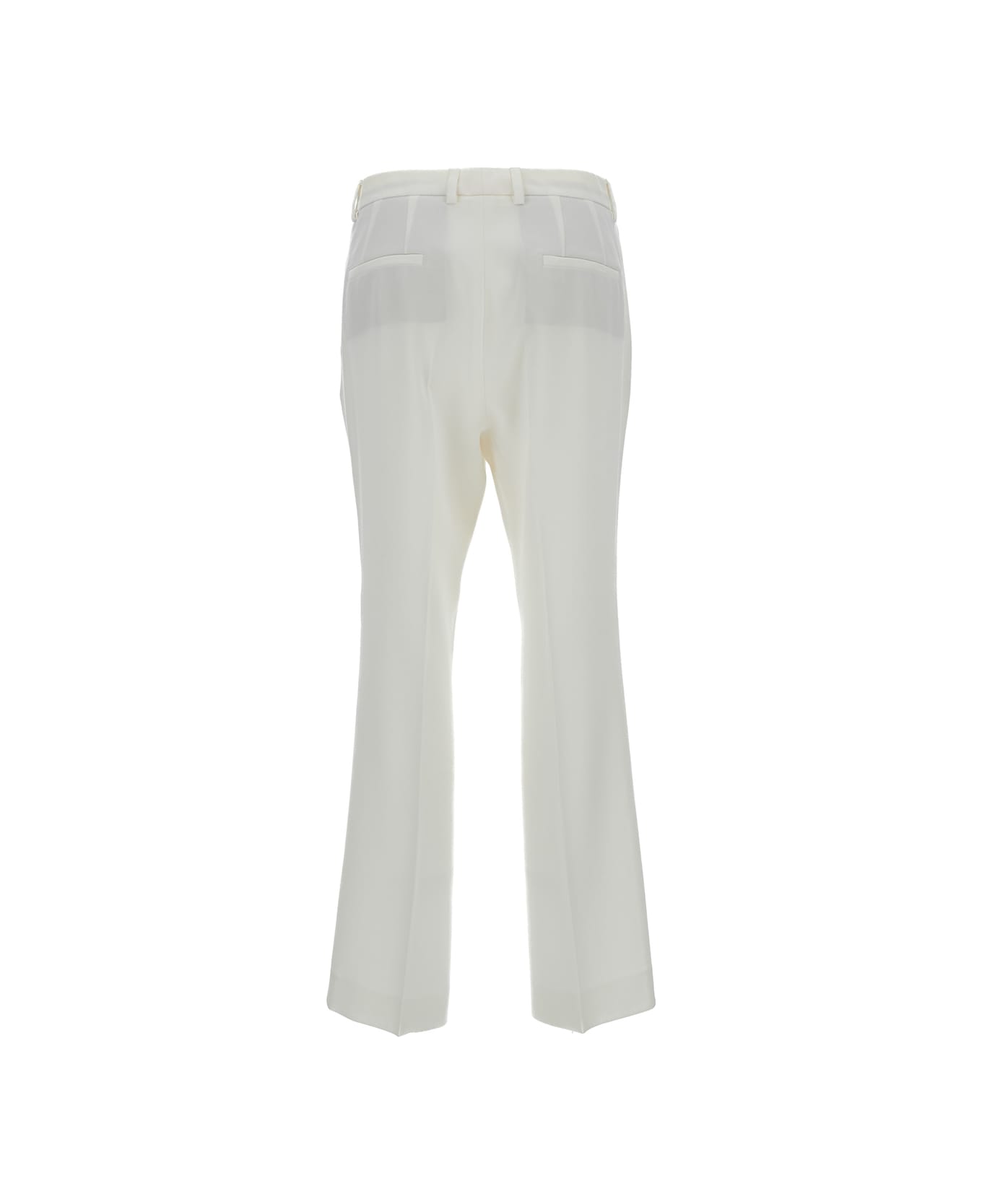 Alberto Biani White Low Waist Flared Trousers In Technical Fabric Woman - White