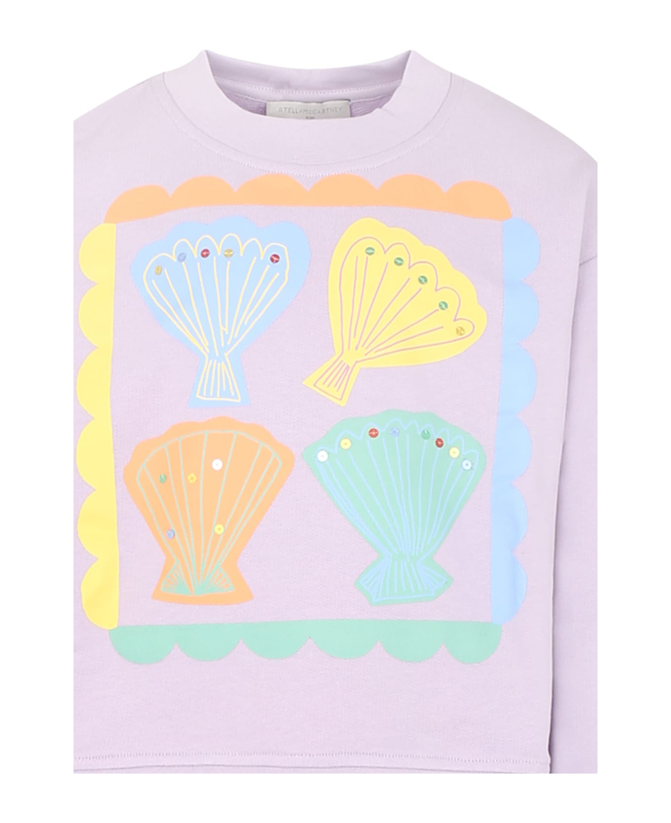 Stella McCartney Kids Lilac Suit For Girl With Shells - Lilac