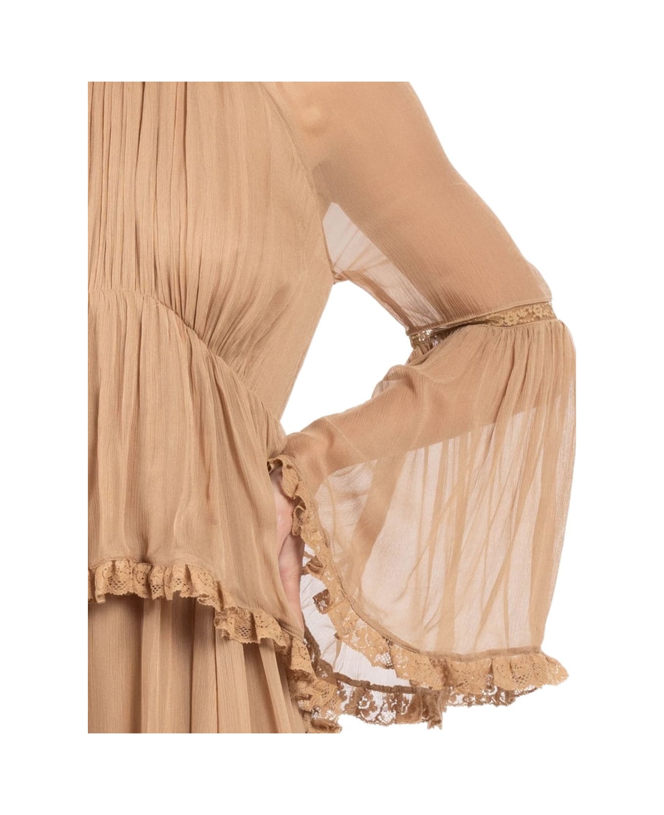 Zimmermann Beige Dress With Ruffles - Beige