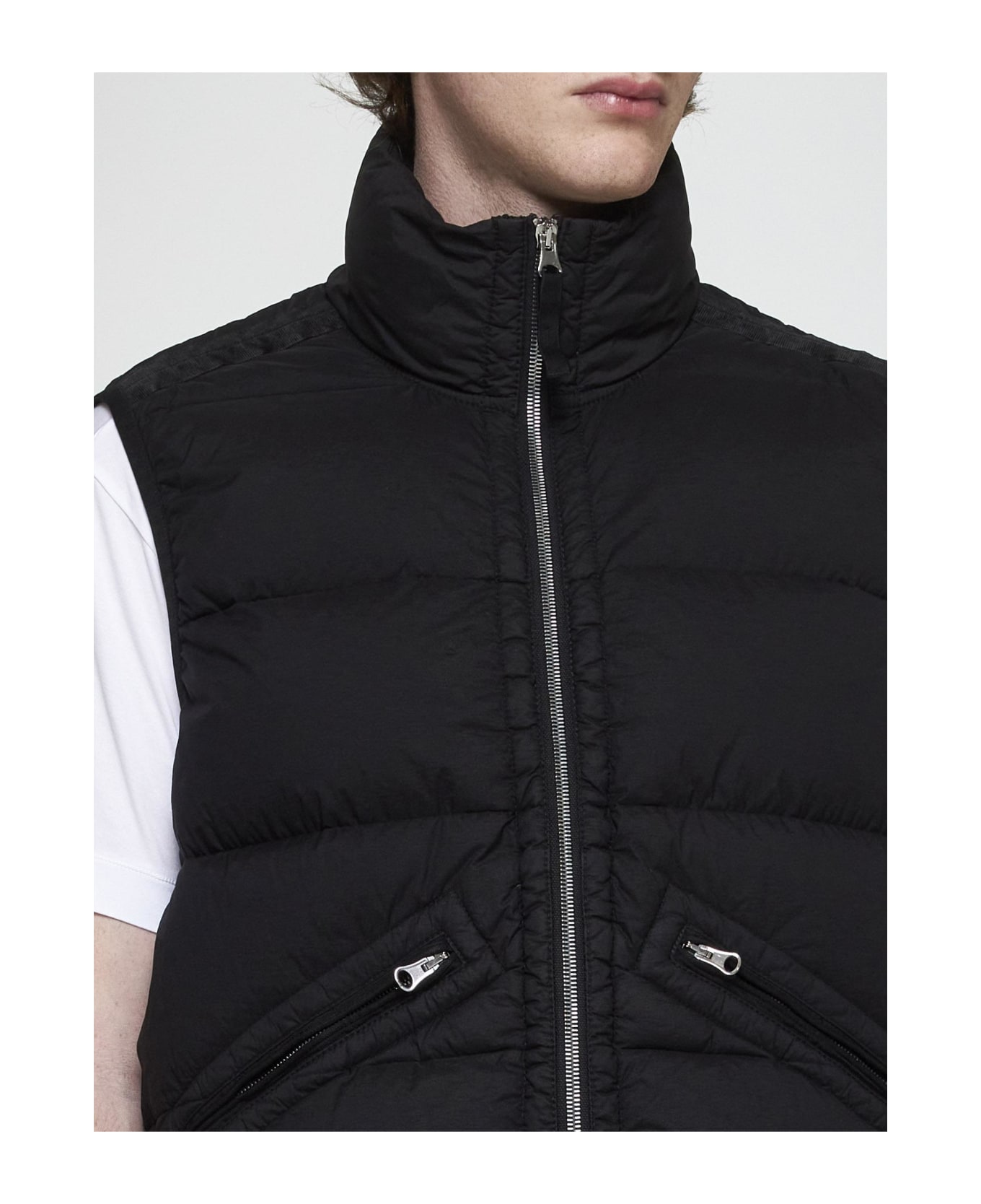 Stone Island Quilted Nylon Down Vest - Black