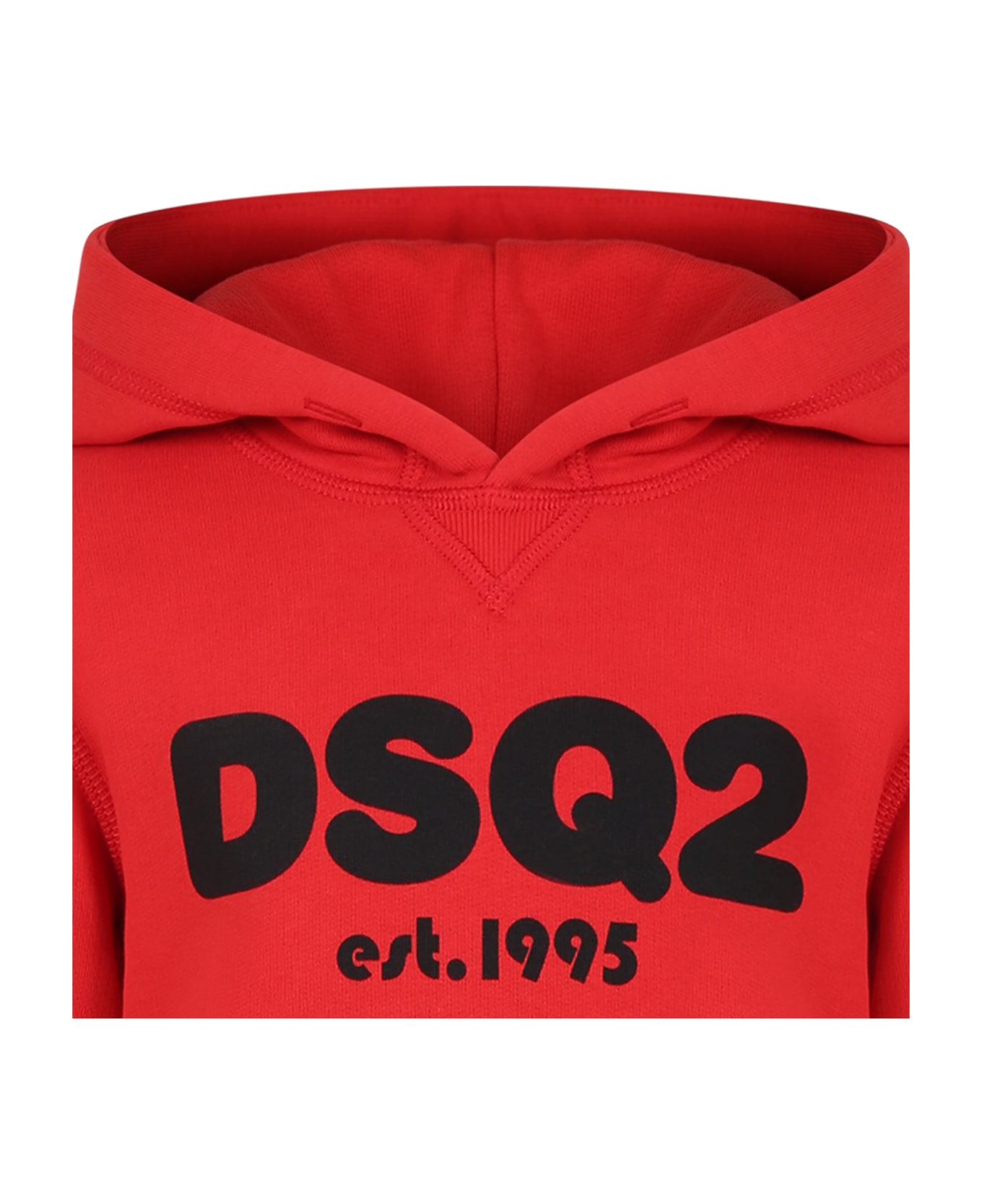 Dsquared2 Black Sweatshirt For Boy With Logo - Red