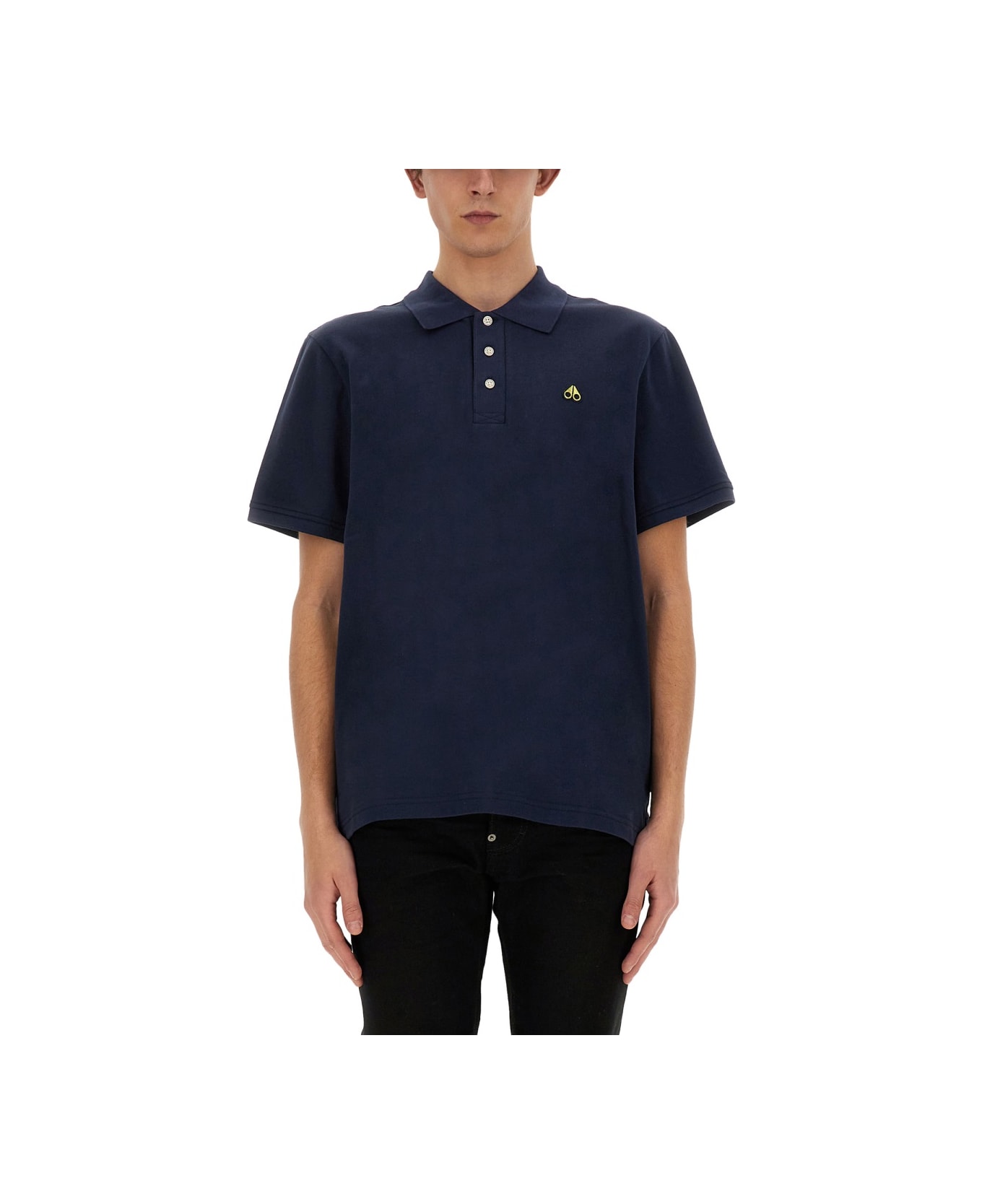 Moose Knuckles Polo In Pique. - BLUE
