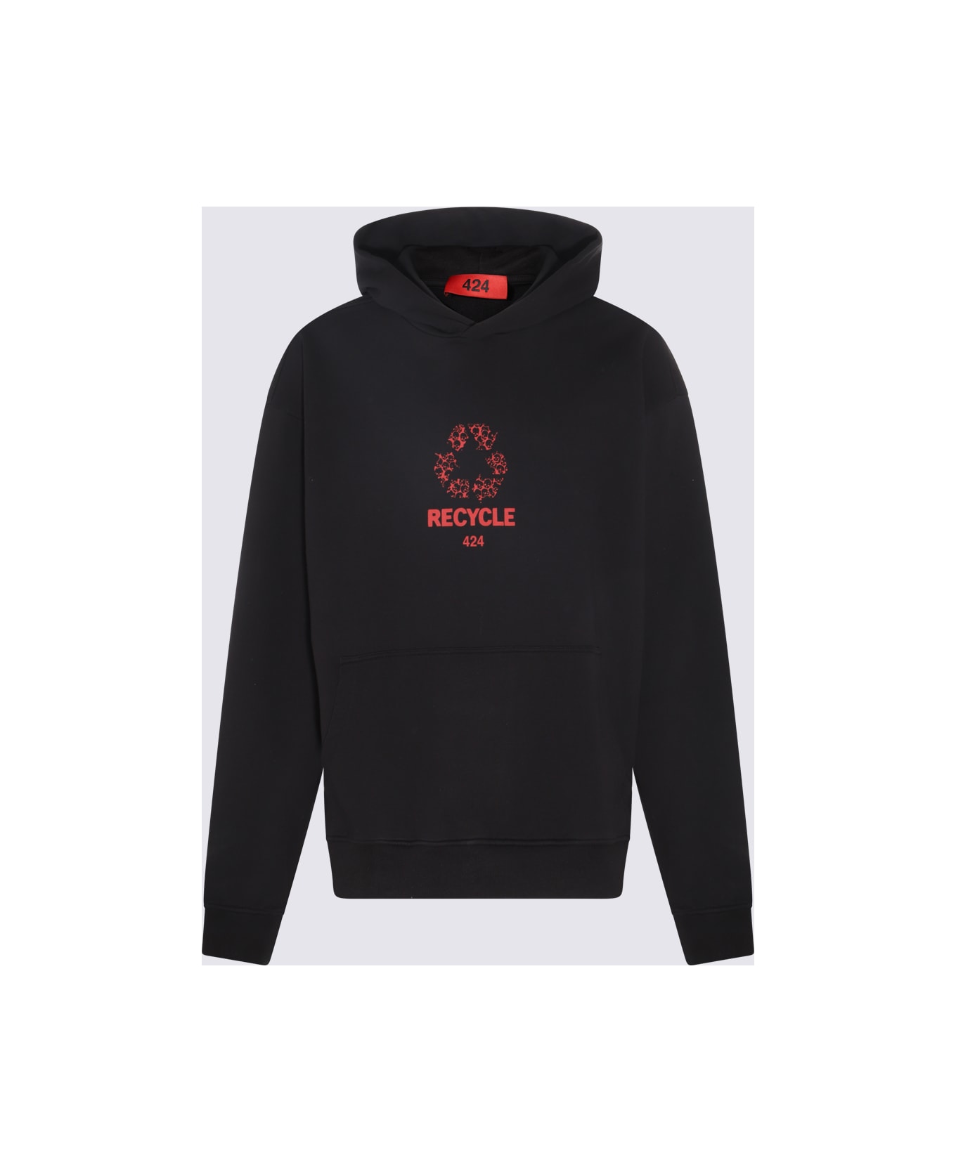 FourTwoFour on Fairfax Black And Red Cotton Blend Sweatshirt - Black フリース