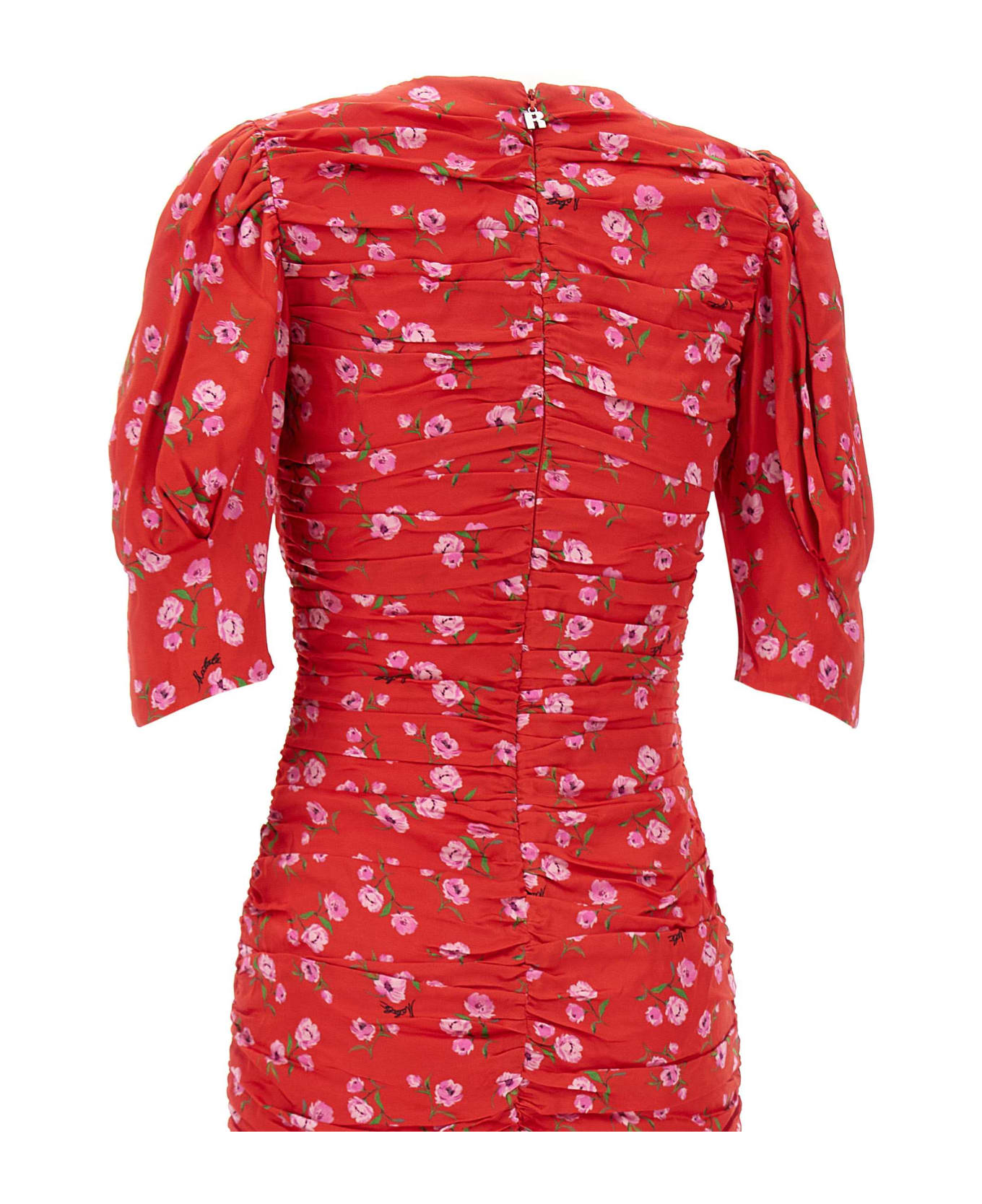Rotate by Birger Christensen "printed Mini" Viscose Crepe Dress - RED