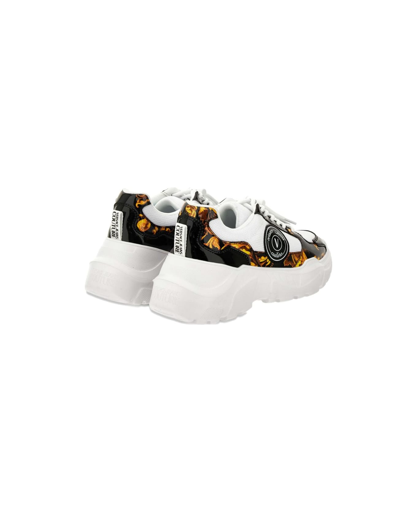 Versace Jeans Couture Baroque Print Sneakers - White