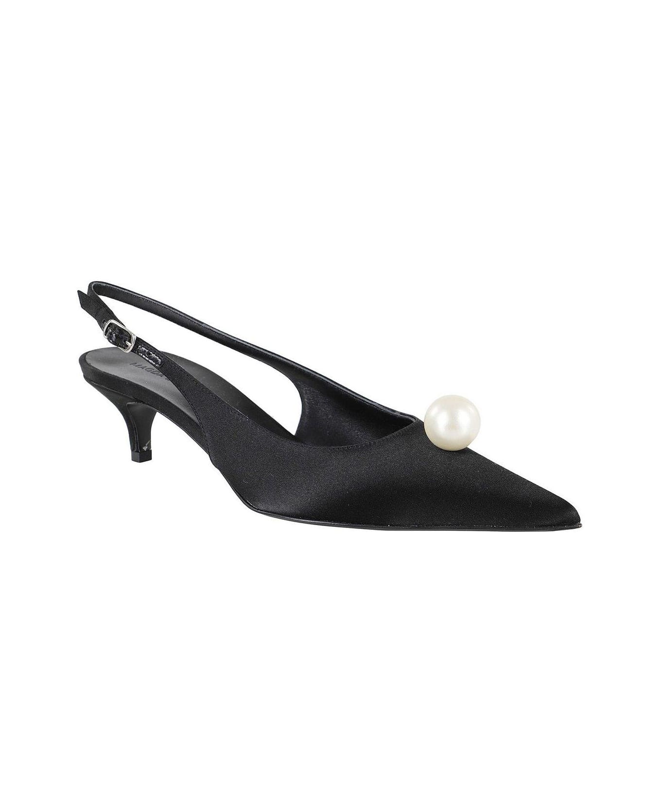 Magda Butrym Magda Burtym Embellished Slingback Satin Pumps - Black