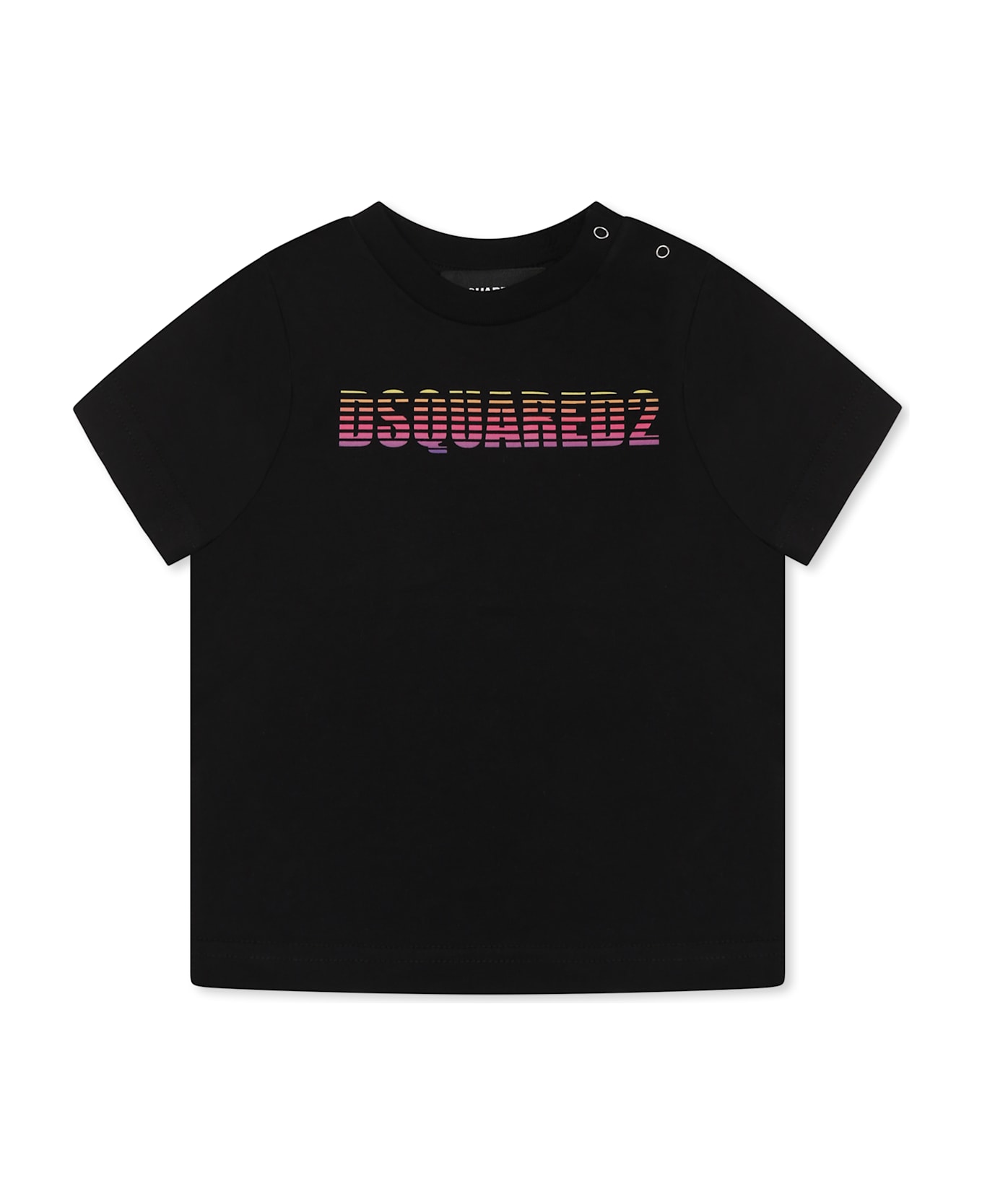 Dsquared2 Black T-shirt For Baby Boy With Logo - Black