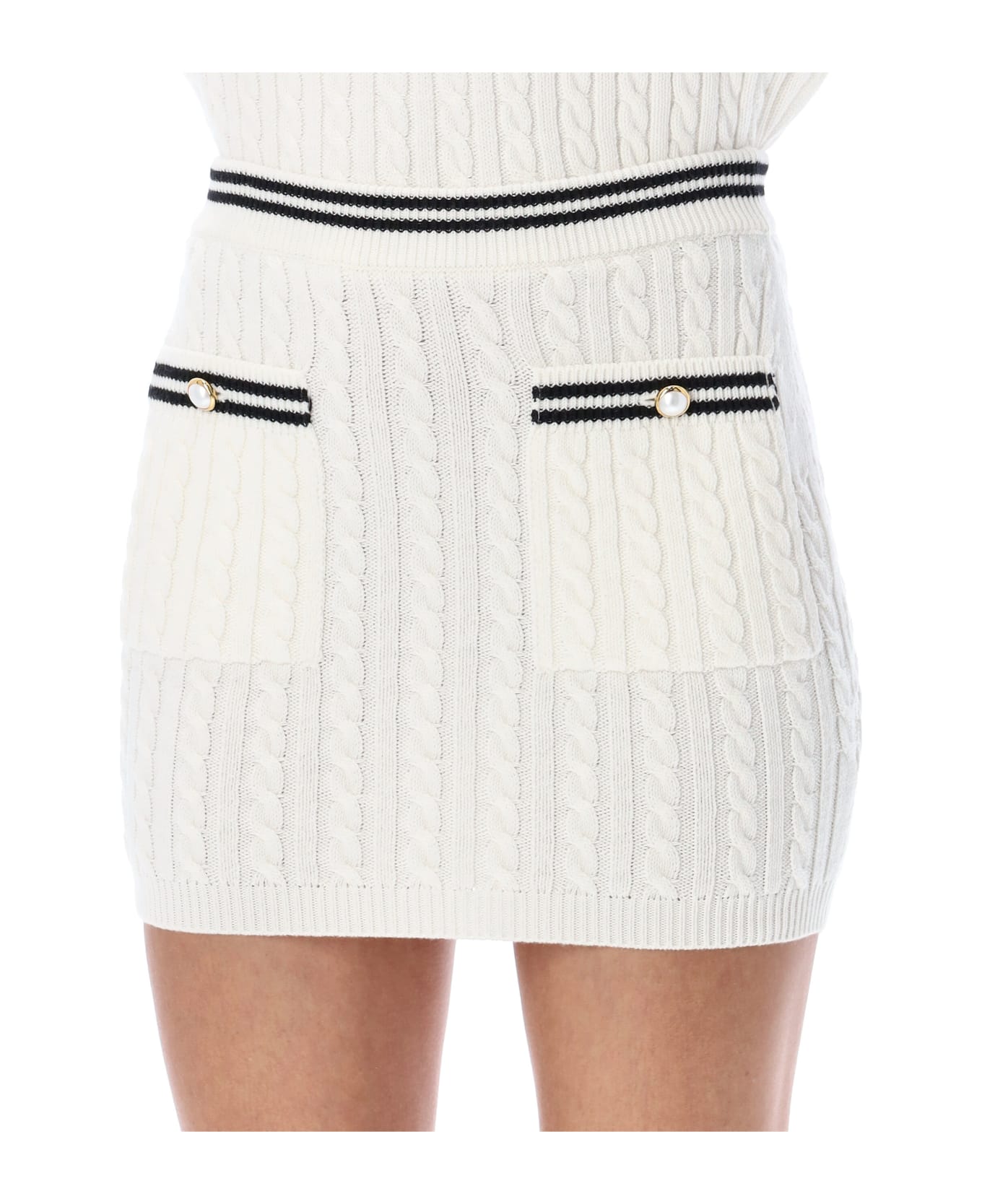Alessandra Rich Knitted Mini Skirt - WHITE スカート