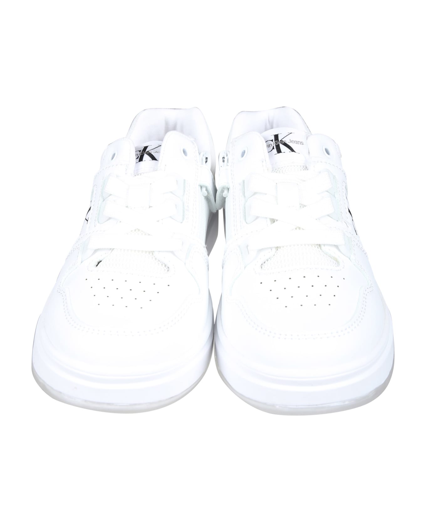 Calvin Klein White Sneakers For Kids With Logo - White