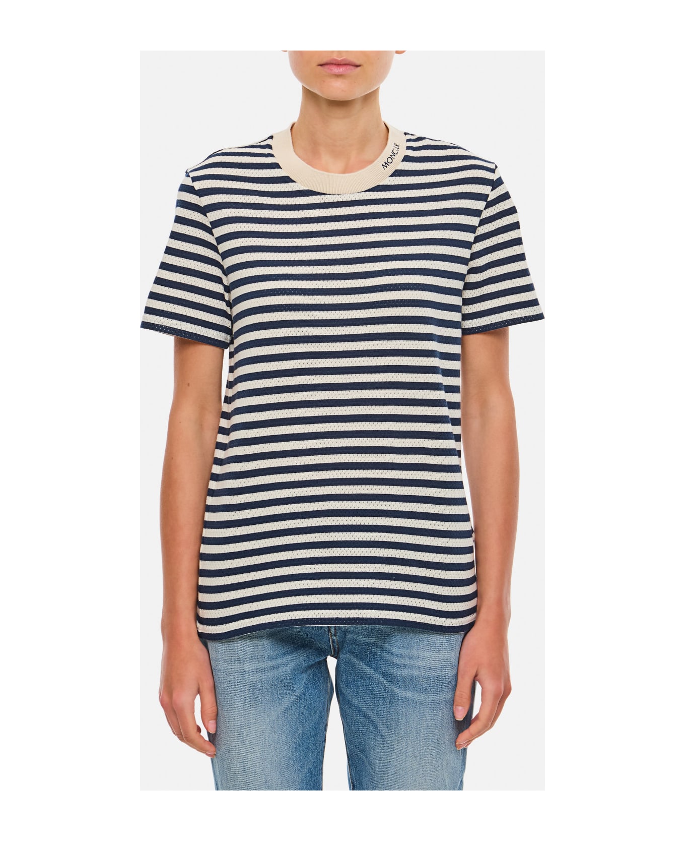 Moncler Striped Regular T-shirt - White Tシャツ