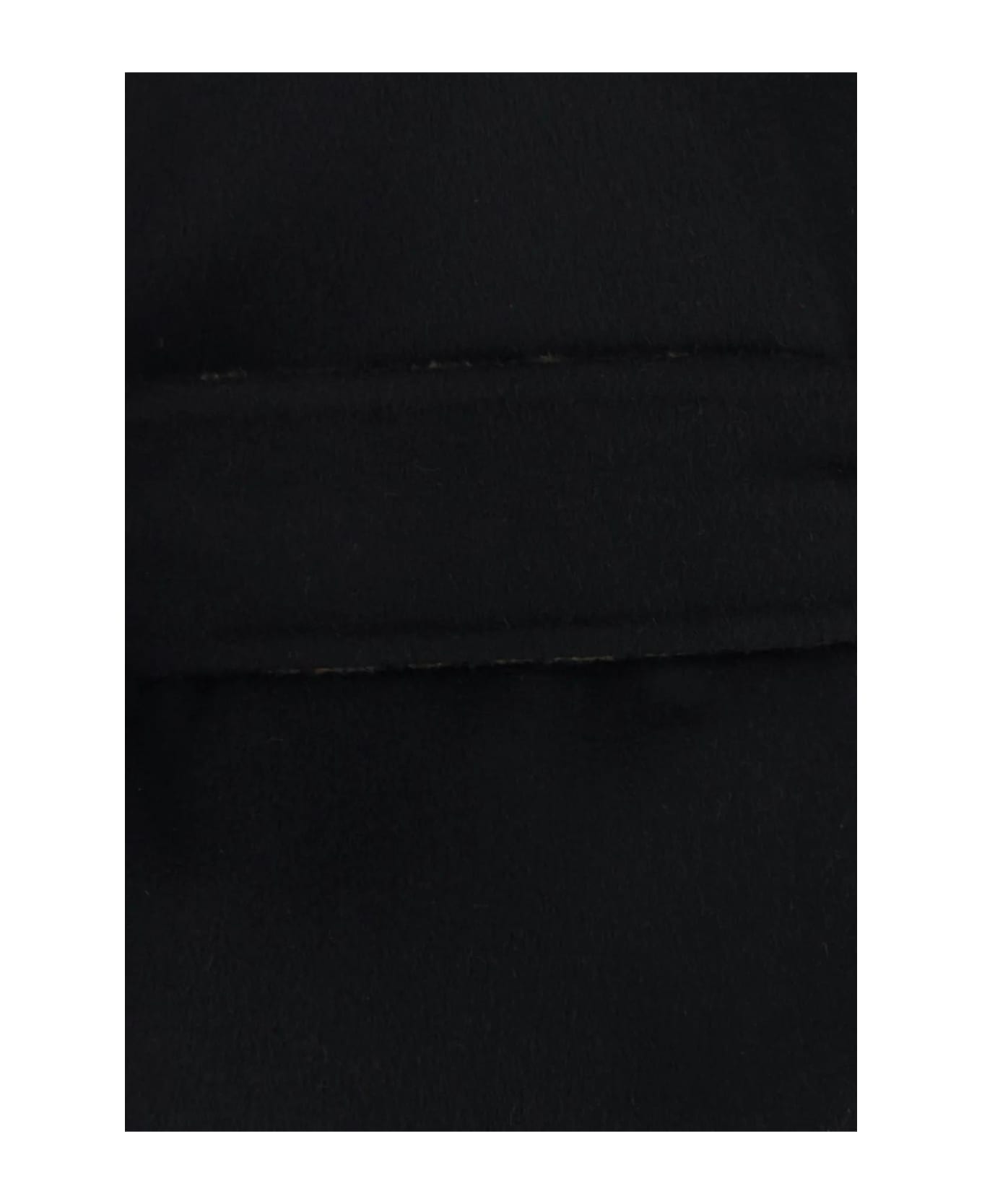 Valentino Black Wool Blend Coat - BLACK/CAMEL