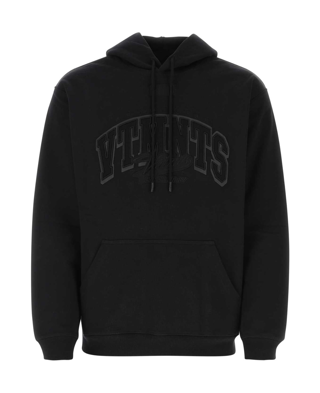 VTMNTS Black Stretch Cotton Sweatshirt - BLACK