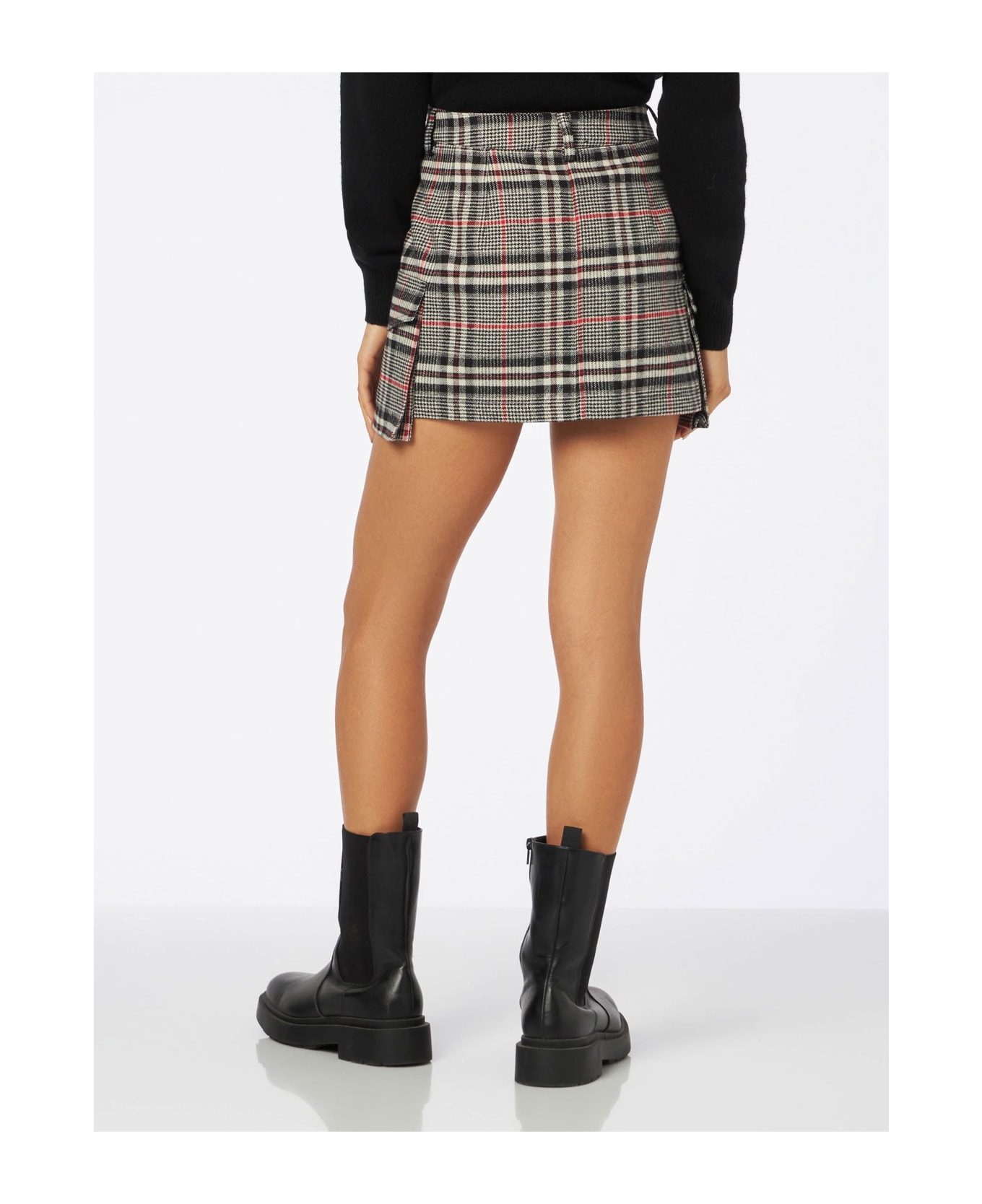 MC2 Saint Barth Woman Cargo Miniskirt With Pockets - BLACK