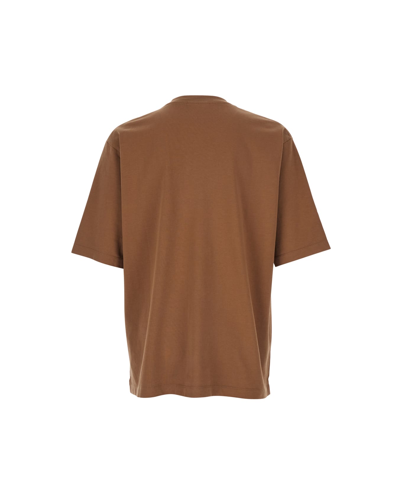 Dsquared2 Brown T-shirt With Embroidered Logo On The Chest In Cotton Man - Brown