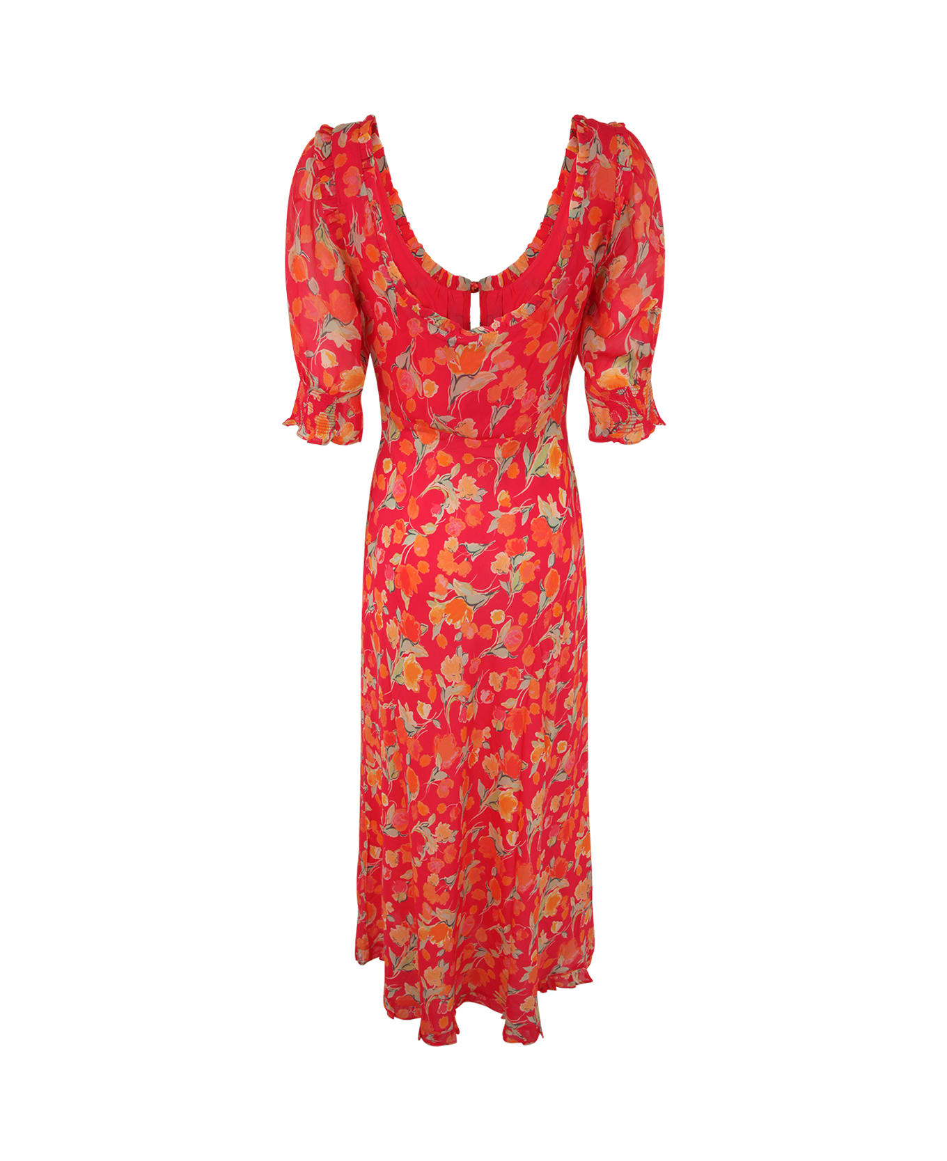 RIXO Sathya Long Dress - Fontainhas Floral Coral ワンピース＆ドレス