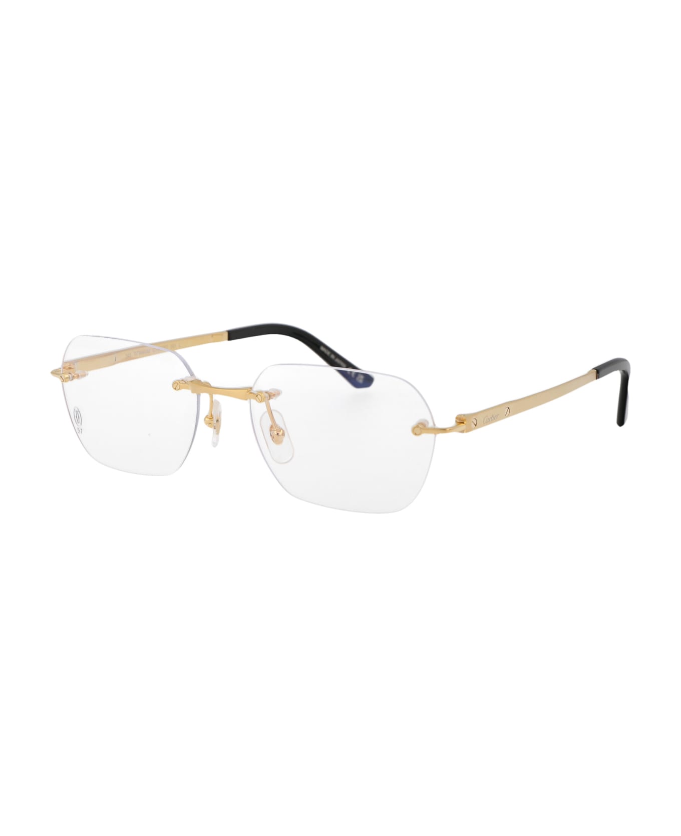 Cartier Eyewear Ct0407o Glasses - 001 GOLD GOLD TRANSPARENT