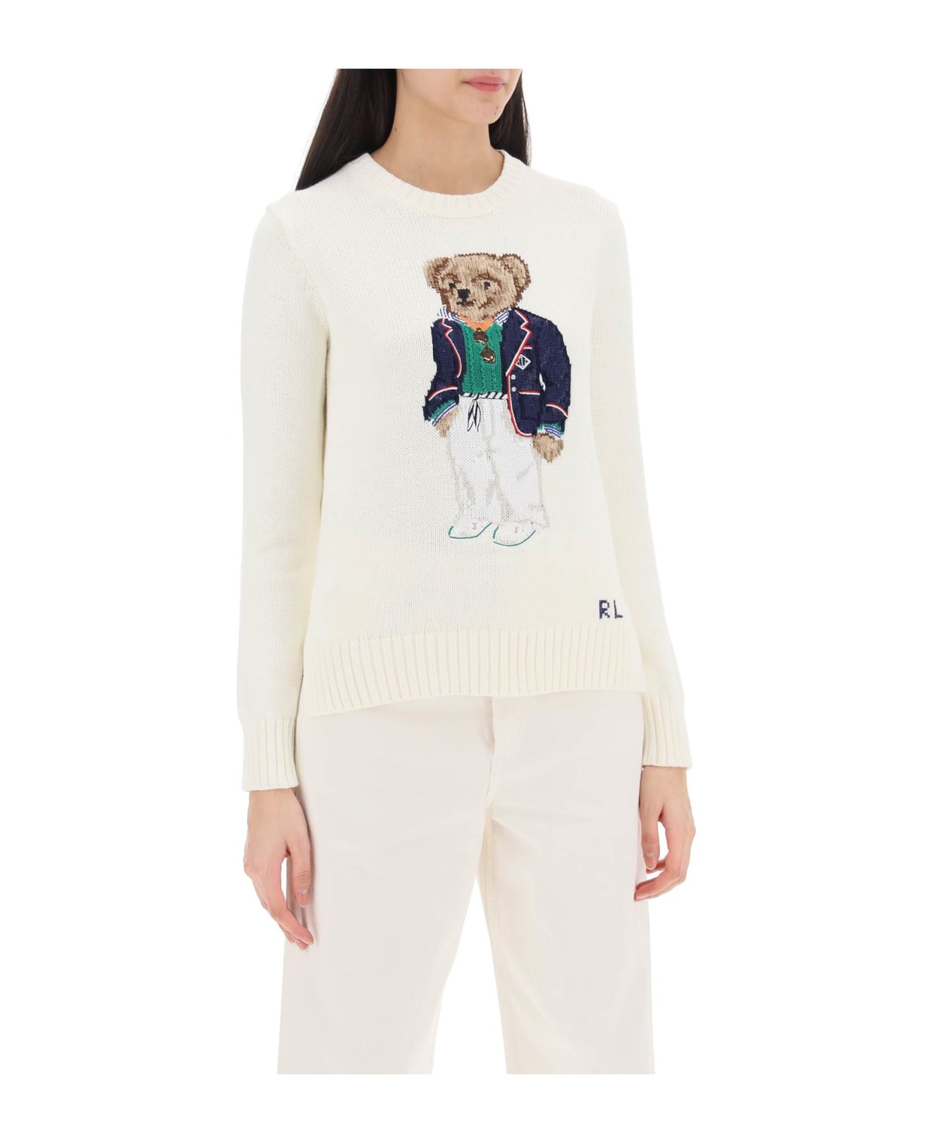 Polo Ralph Lauren Polo Bear Cotton Sweater - PARCHMENT CREAM (White)